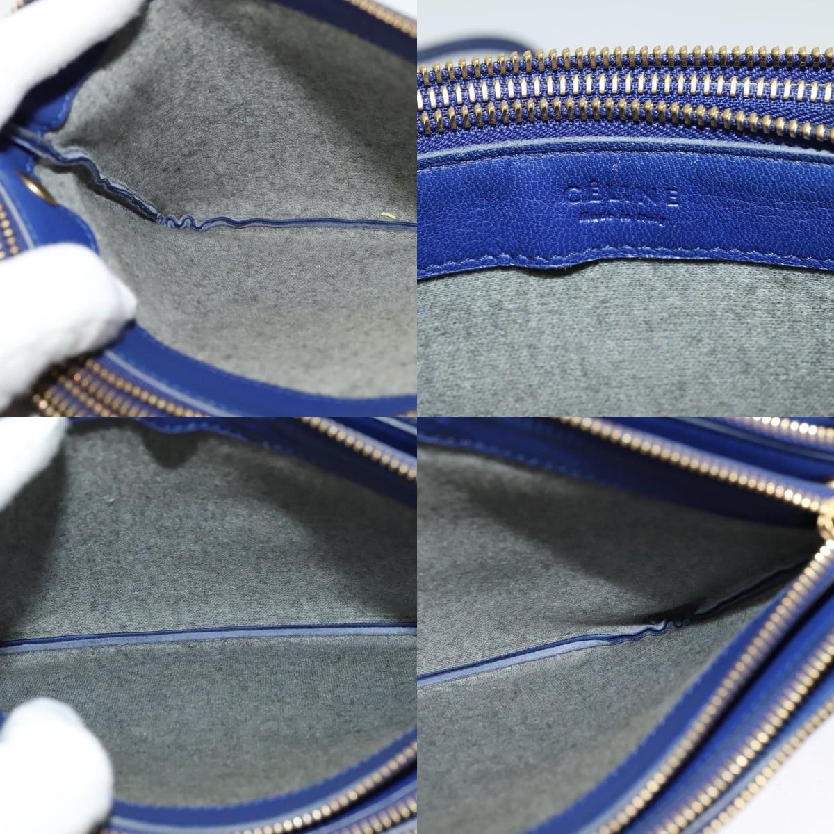Celine CELINE Trio Shoulder Bag Leather Blue Gold Size ONE SIZE - 12 Thumbnail