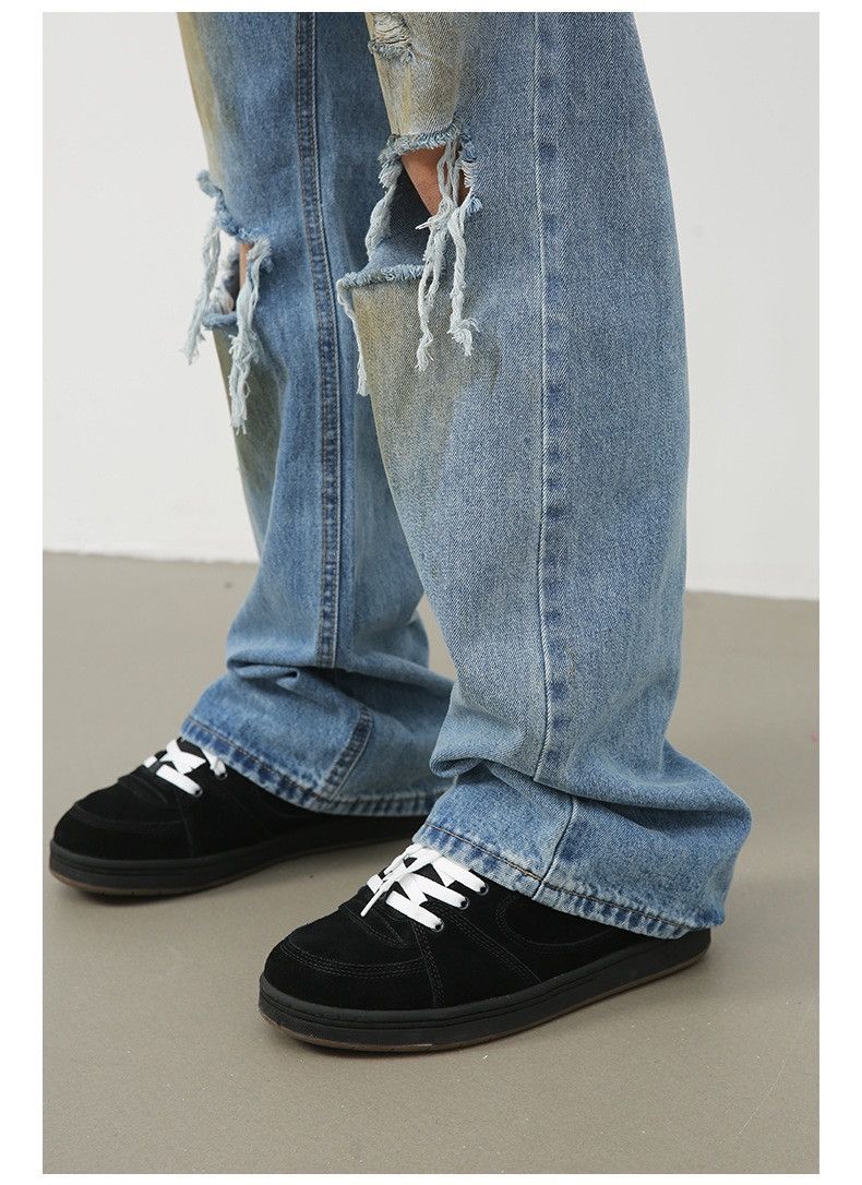 Jean Streetwear Hole Washed Ripped Flare Jeans Size US 28 / EU 44 - 7 Thumbnail