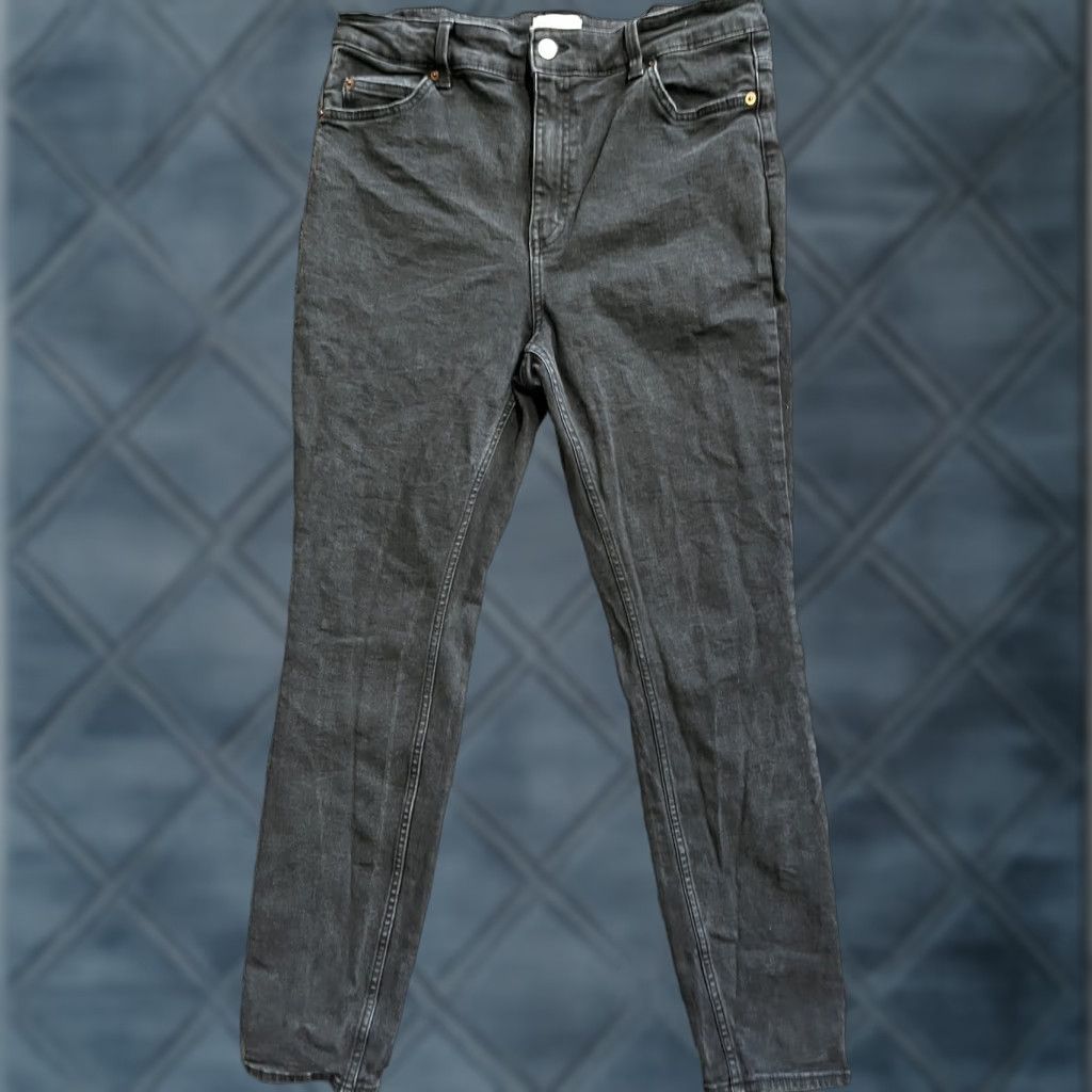 H&M H&M Jeans Skinny Jeggings Black 14 Adult 29in Inseam 5-Pocket Denim Stretch Womens Size 36" / US 14 / IT 50 - 1 Thumbnail