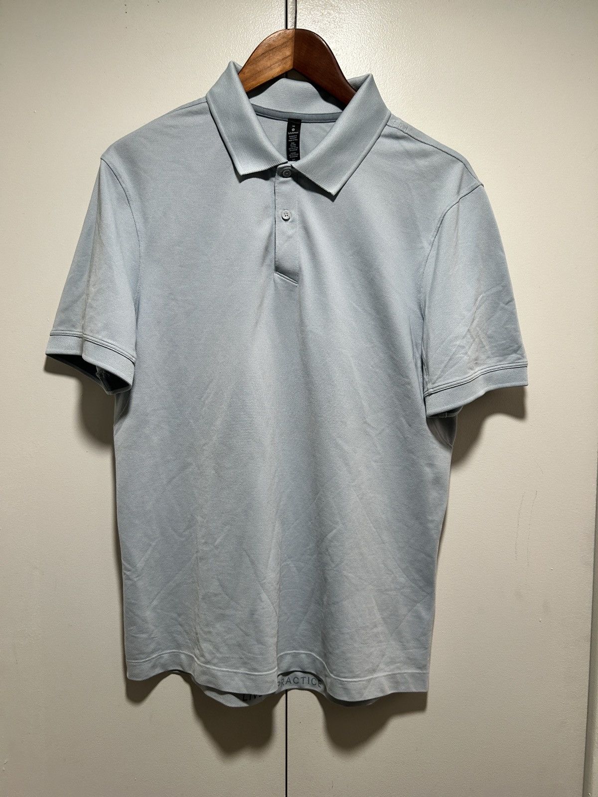 Lululemon Lululemon Men's Blue Live in practice pique polo shirt tee Size US M / EU 48-50 / 2 - 1 Thumbnail