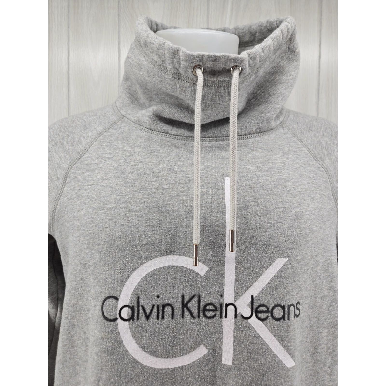Calvin Klein Calvin Klein Sweatshirt Cowlneck Gray Size L Women's Pullover Activewear Decade Logo Plain Solid Knit Size L / US 10 / IT 46 - 2 Thumbnail