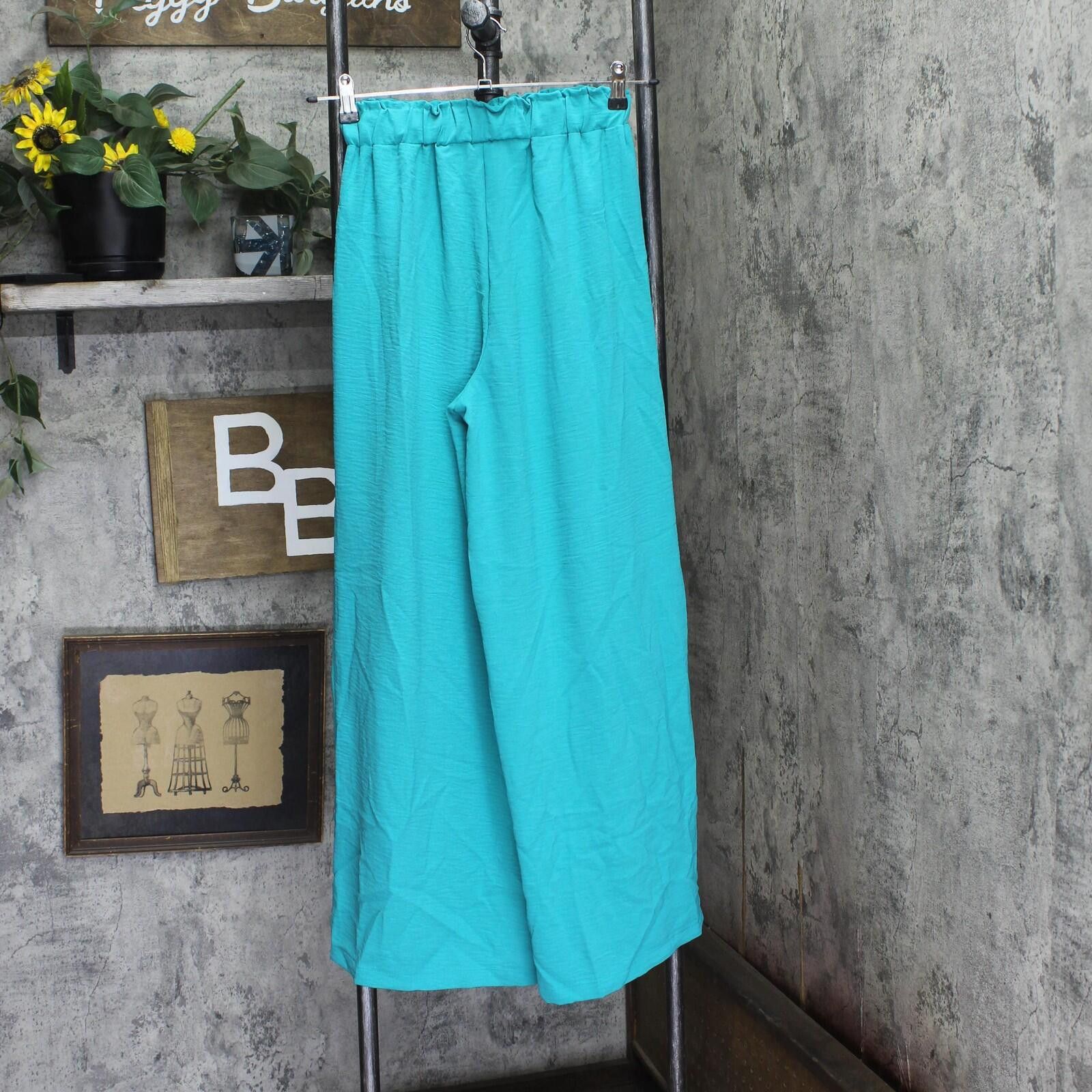 Other Nwt Cupshe Drawstring Wide Leg Pants Aqua Blue Green Xs Size 26" / US 2 / IT 38 - 2 Thumbnail