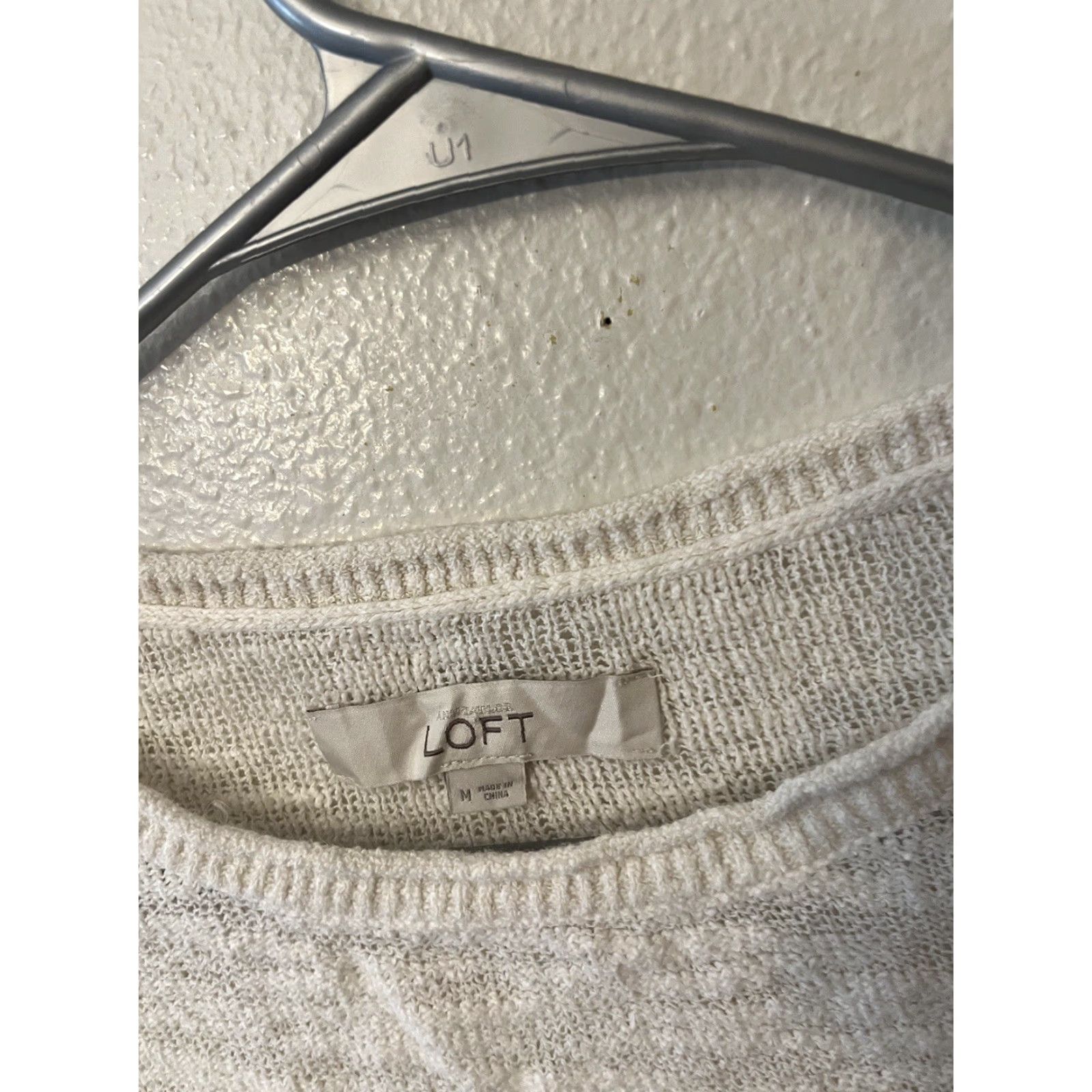 Loft LOFT Pullover Sweater Womens Size Small Ivory Long Sleeve Round Neck Knit Solid Vintage No Size S / US 4 / IT 40 - 2 Thumbnail