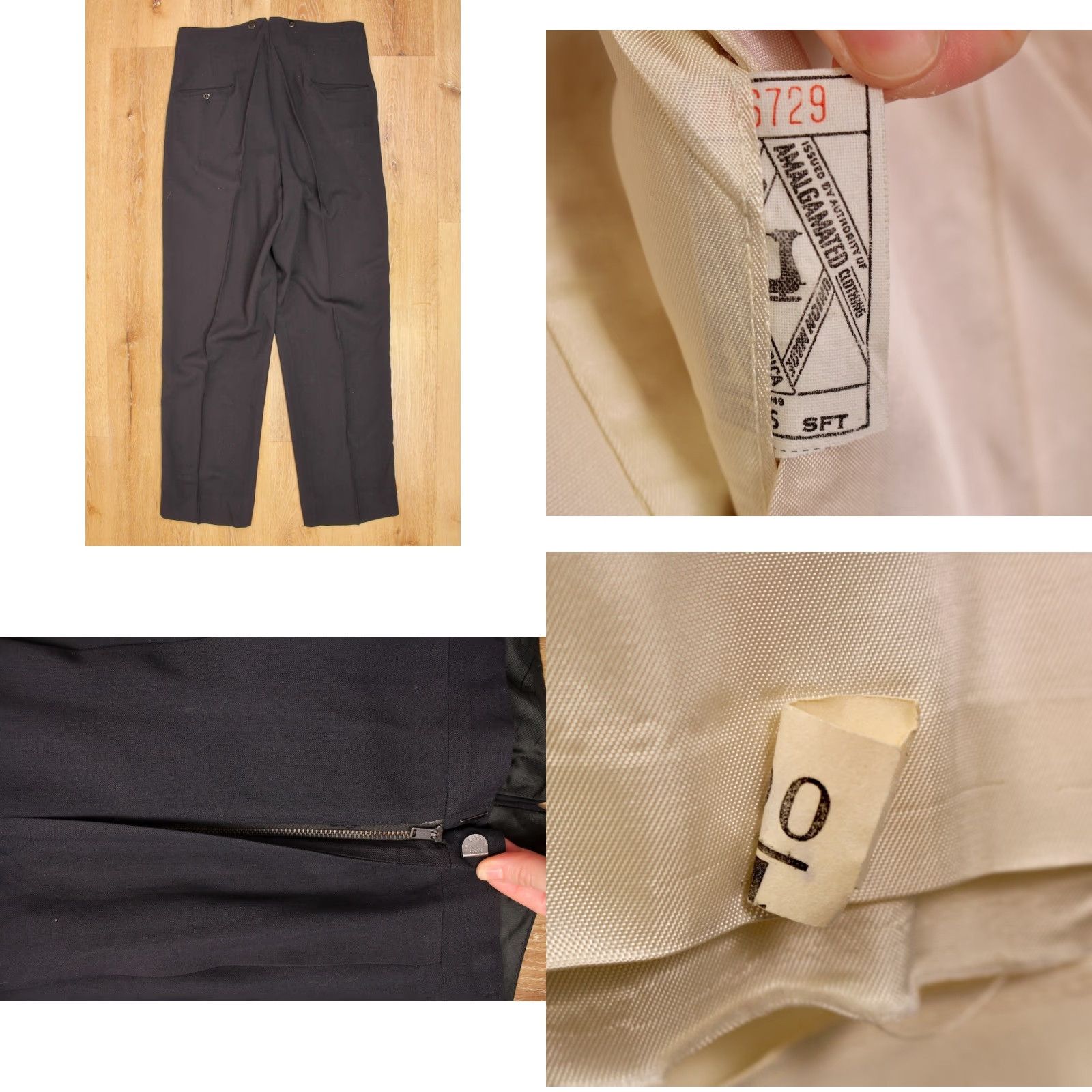 Vintage VINTAGE Men's VTG 50s Black & White 2 PC Tuxedo / Suit Sz M 1950s Tux Jacket Pants Mens Size 40R - 8 Thumbnail