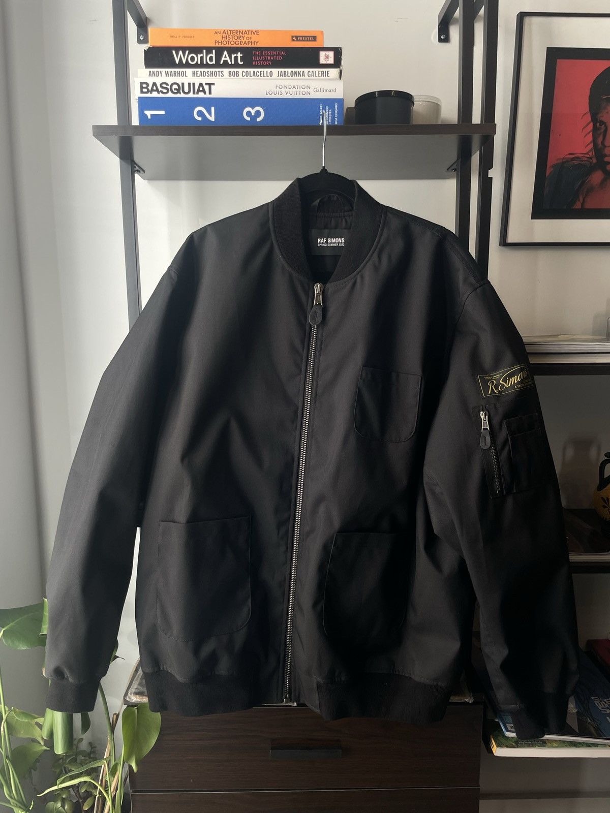 image of Raf Simons Night Crawler School Uniform Bomber in Black, Men's (Size Medium)