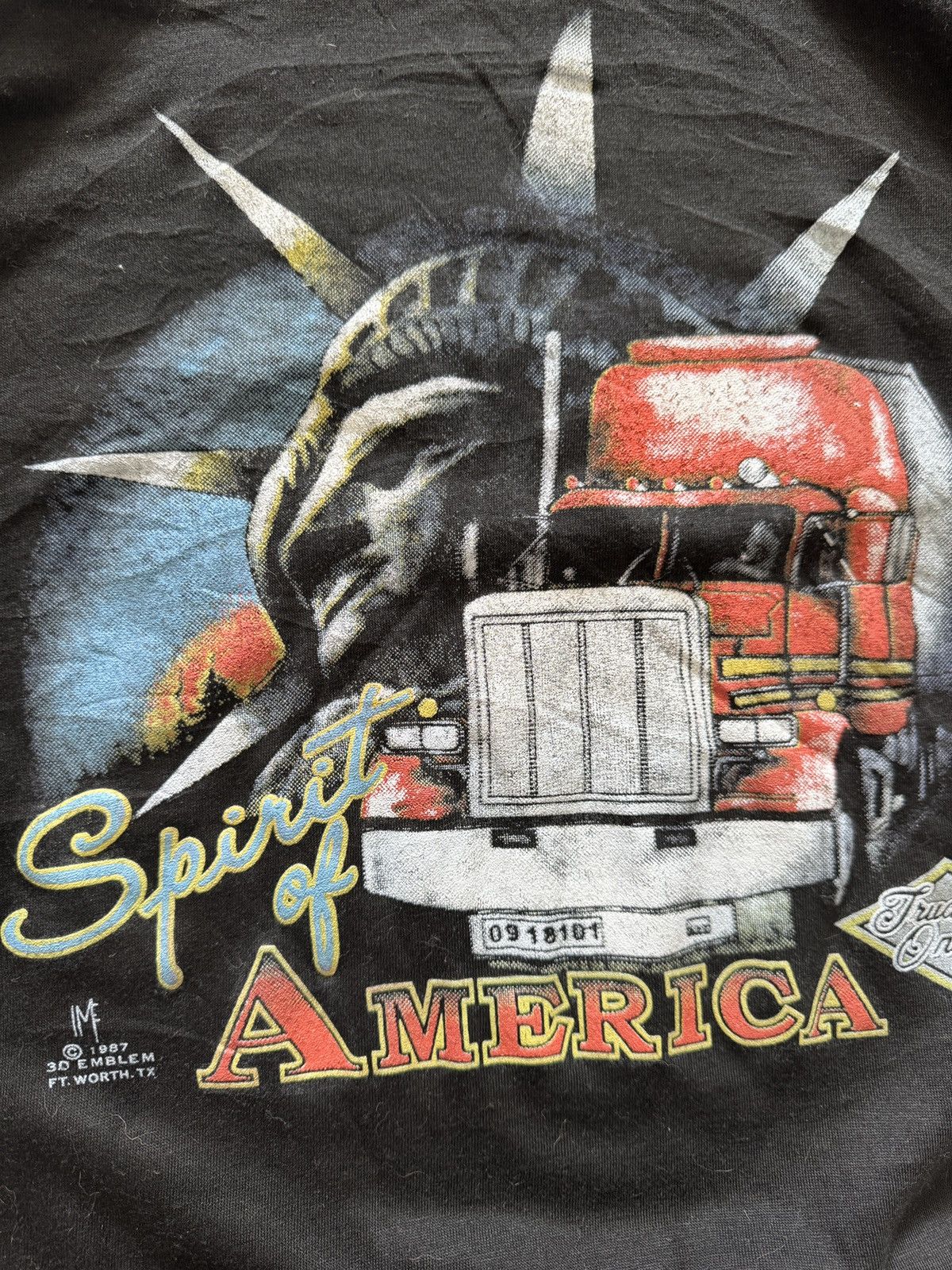 Vintage 1987 Vintage 3D Emblem “Truckers Only – Spirit Of America” Size US M / EU 48-50 / 2 - 3 Thumbnail