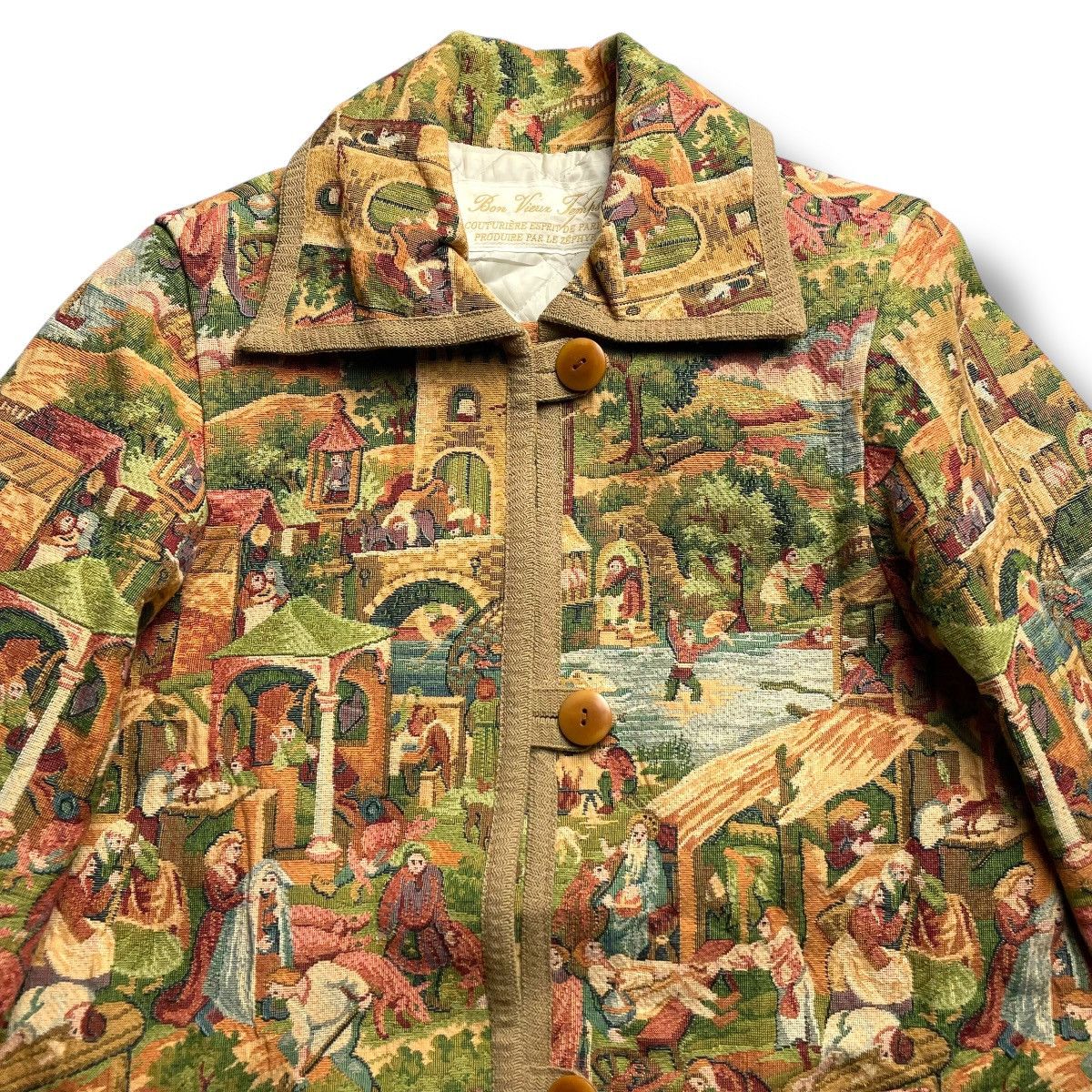 Japanese Brand 🇯🇵 LE ZEPHYR BUTTON UP PRINTED HEAVY COAT JACKET Size M / US 6-8 / IT 42-44 - 3 Thumbnail