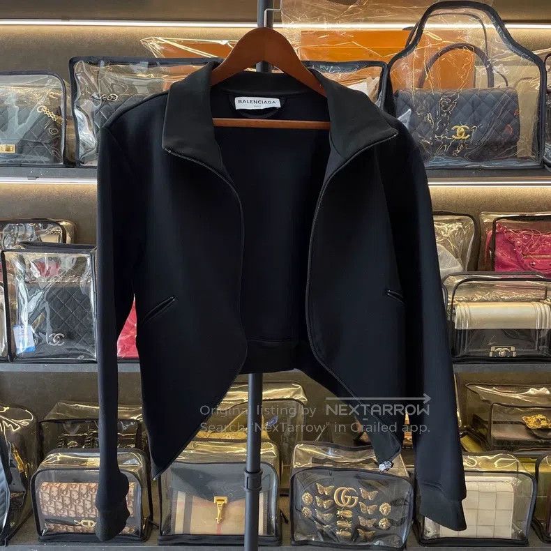 Balenciaga Balenciaga Black Viscose Fiber Stand Collar Long-sleeve Sp Size US M / EU 48-50 / 2 - 1 Thumbnail