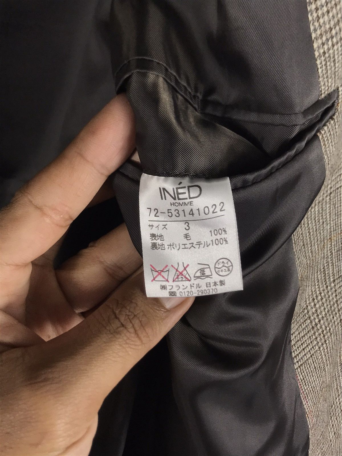 Japanese Brand × Yohji Yamamoto ⚡️Ined Homme Yohji Yamamoto Wool Single Breast Blazer Size 46R - 11 Thumbnail