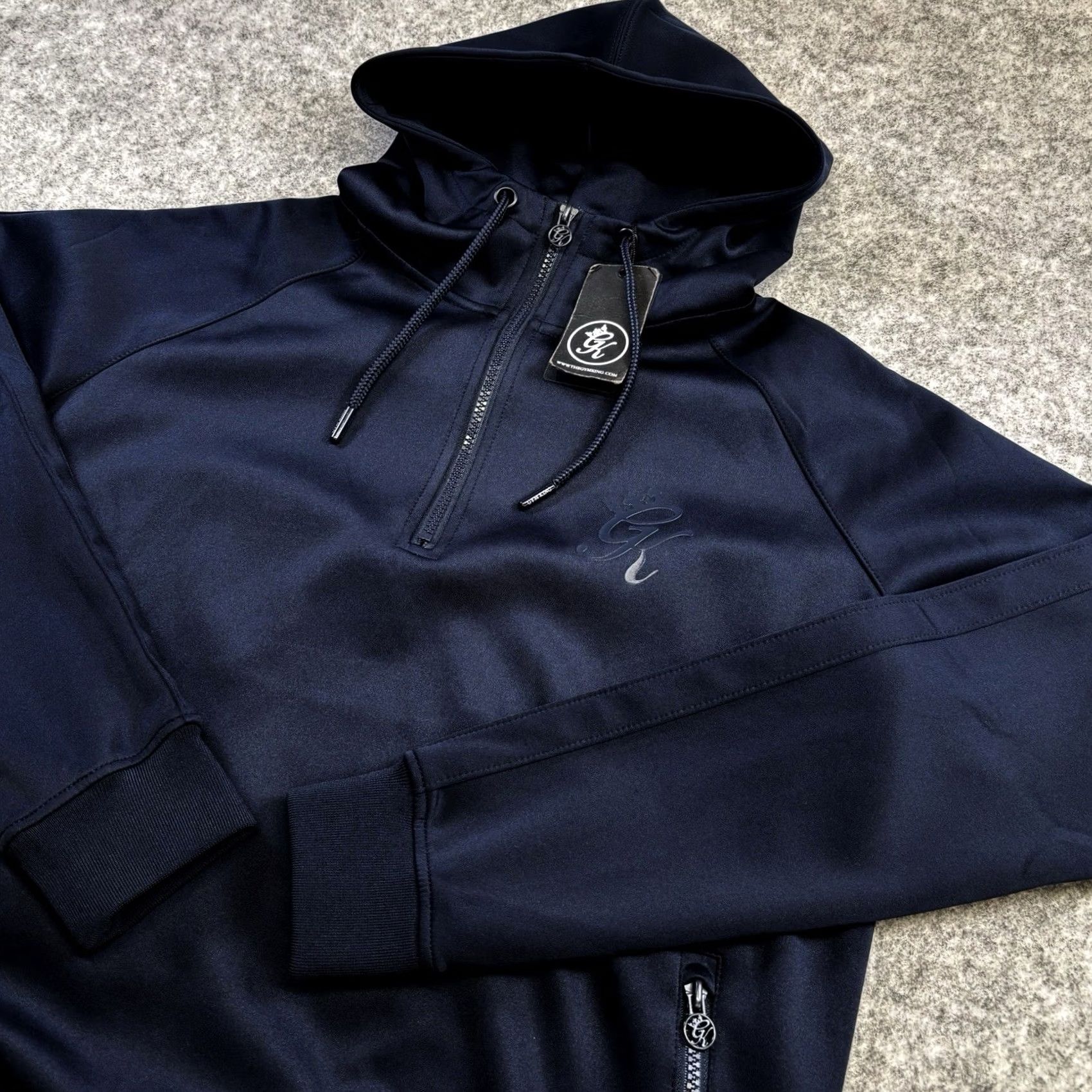 Vintage Gym King Hoodie Large Mens Navy 1/4 Zip Poly Pullover BNWT New With Tags BNWT Mens Large Navy Pullover 1/4 Zip Hoodie Gym King Mens Wool? Size US L / EU 52-54 / 3 - 3 Thumbnail
