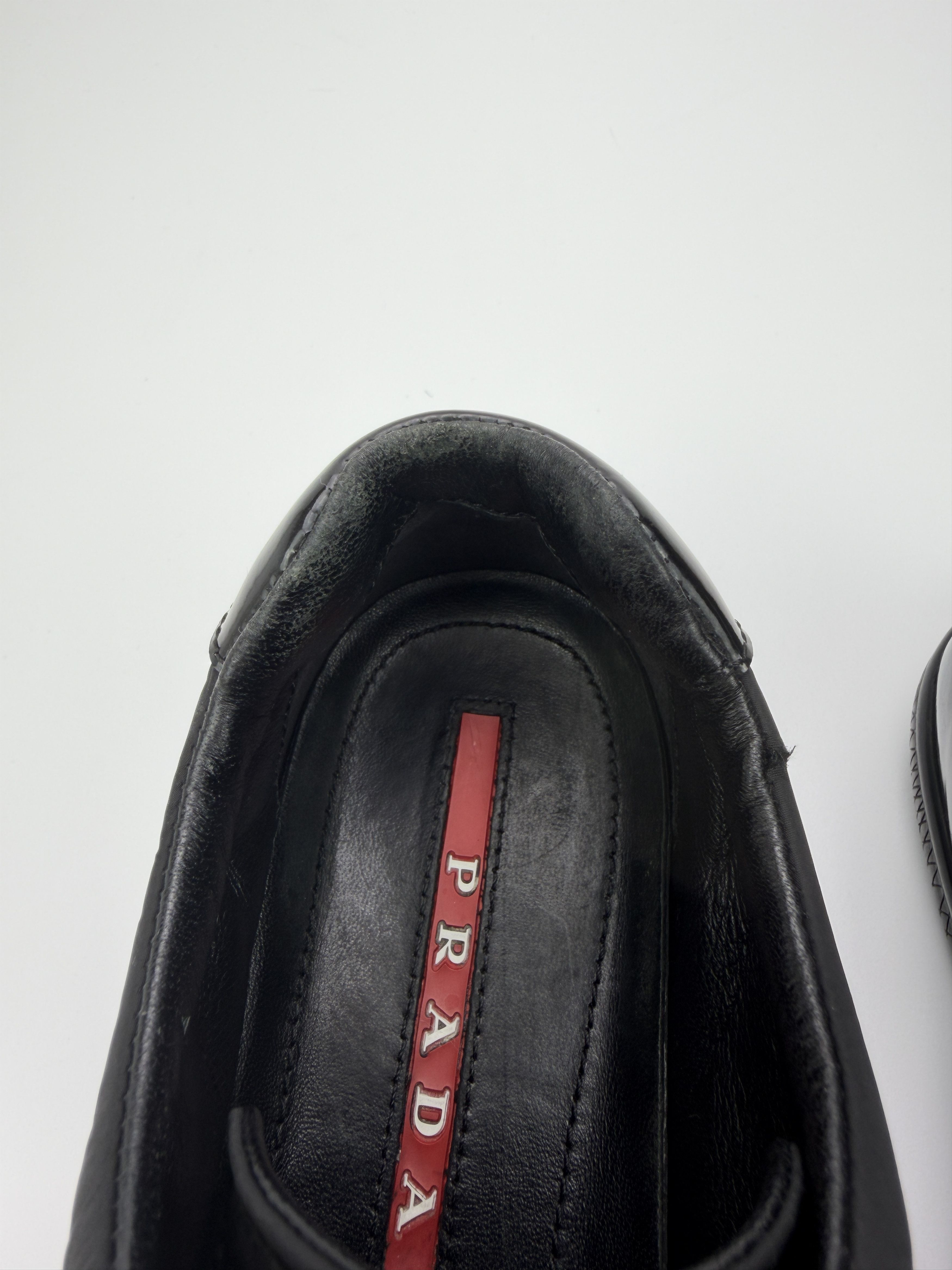 Prada Vintage Prada Black Leather Nylon Low Top Sneakers Size US 8 / EU 41 - 14 Thumbnail