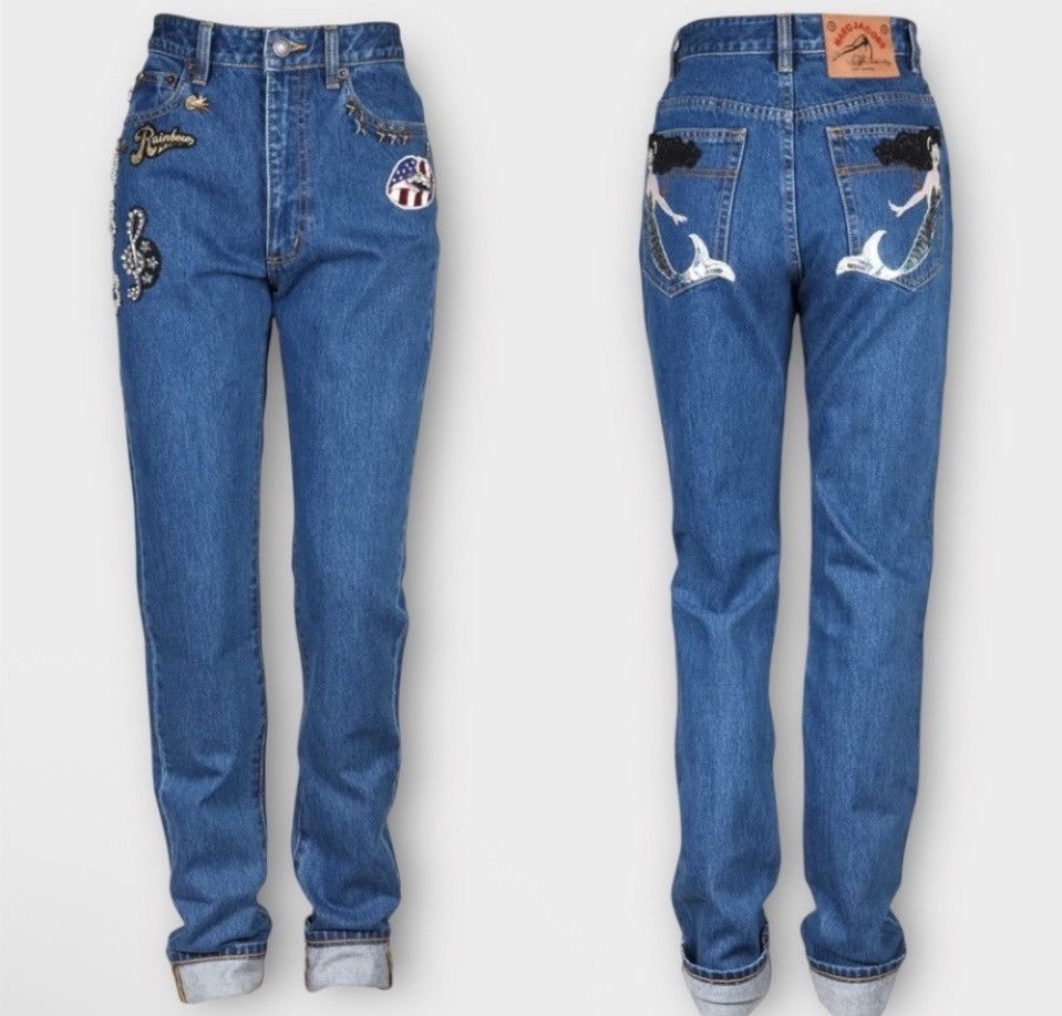 Marc Jacobs NWOT Marc Jacobs Sequin Embellished Mermaid Jeans Size 27" / US 4 / IT 40 - 1 Thumbnail