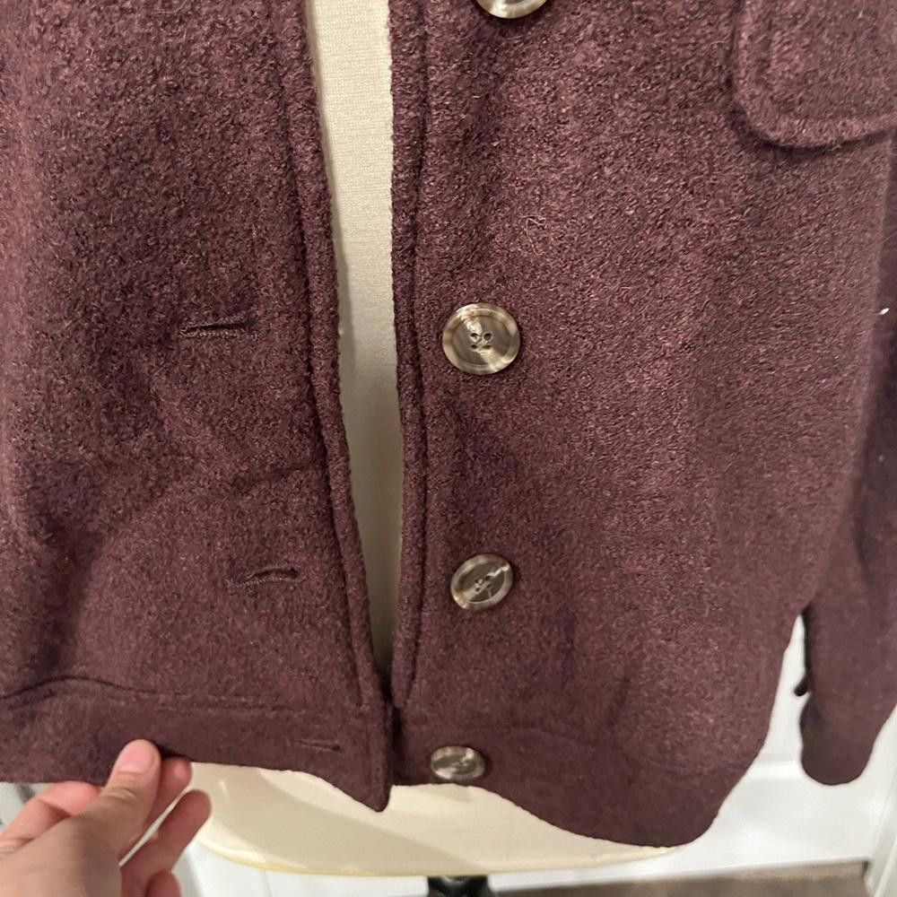 Kim Jones JOIE Wool Blend Button Front Boxy Dark Purple Cardigan Size L / US 10 / IT 46 - 5 Thumbnail