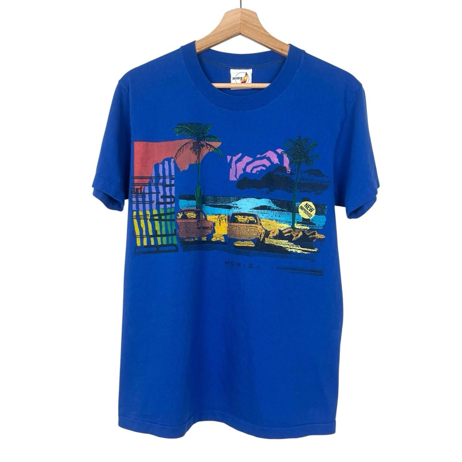 Other Vintage 80s Hobie Brand California Surf Blue T Shirt Medium Size US M / EU 48-50 / 2 - 1 Thumbnail