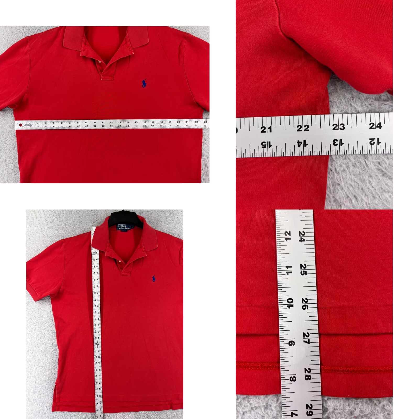 Ralph Lauren VINTAGE Ralph Lauren Polo Shirt Men Large Red 100% Cotton Jersey Polo Shirt Regular Fit Logo Embroidered Size US L / EU 52-54 / 3 - 8 Thumbnail