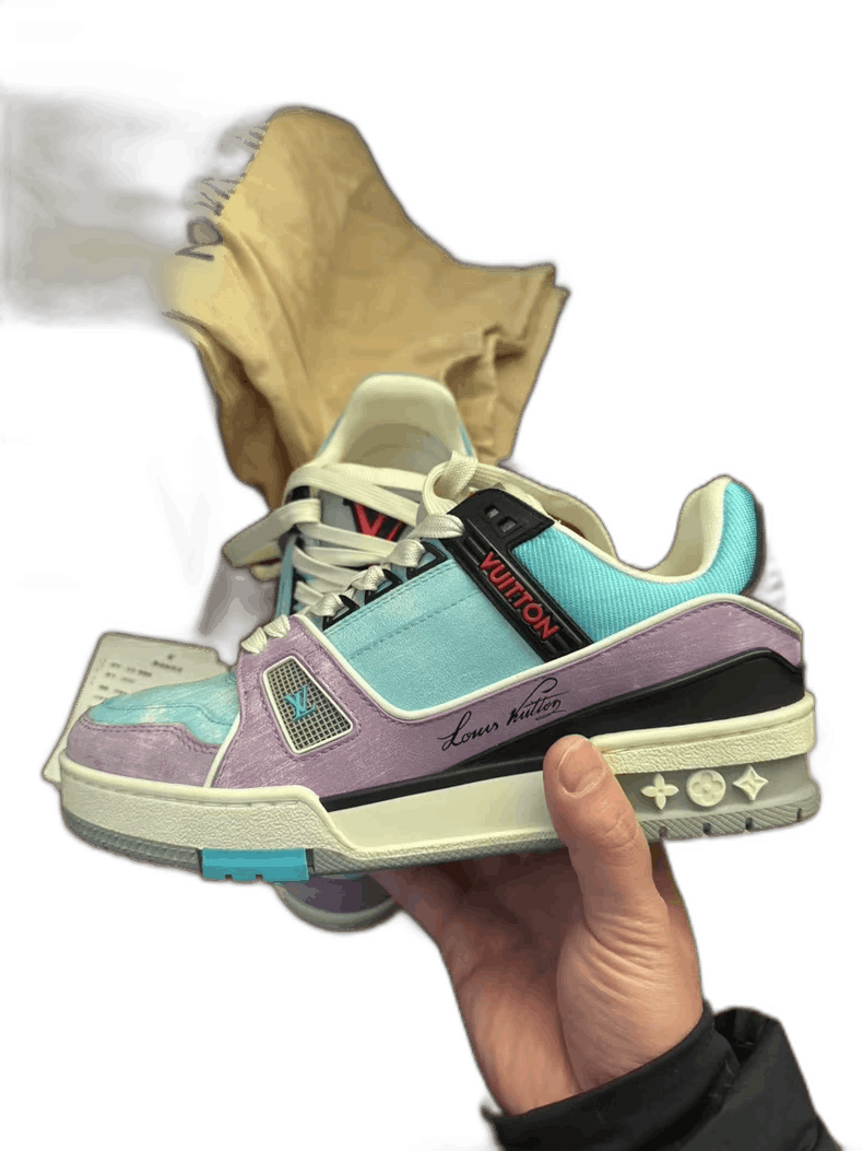 Louis Vuitton Louis Vuitton Blue Purple Trainer Sneakers-yf Size US 5.5 / EU 38 - 1 Thumbnail