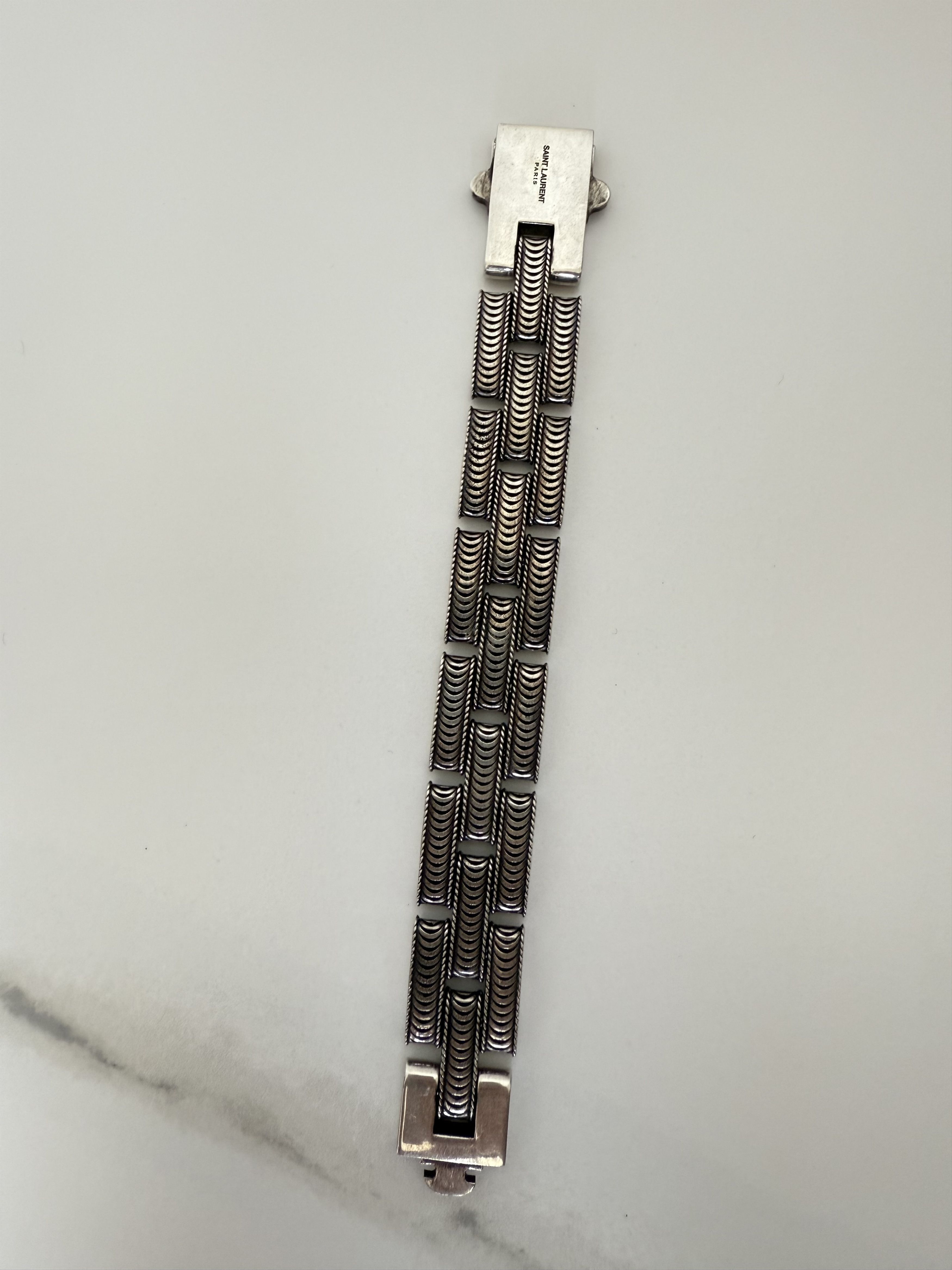 Saint Laurent Paris Saint Laurent Textured Link Metal Bracelet Size ONE SIZE - 4 Thumbnail