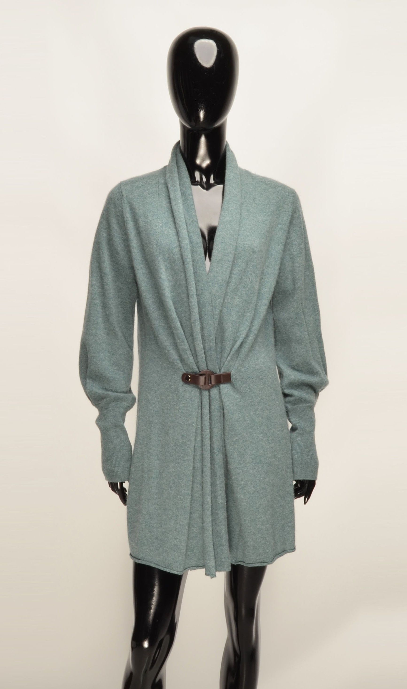 Vintage Cozy Cashmere Collection Teal Cashmere Merino Wool Cardigan Size M / US 6-8 / IT 42-44 - 1 Thumbnail