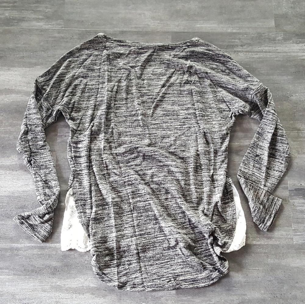 Designer Grey Merle Lace Detailed Long Sleeve Size M / US 6-8 / IT 42-44 - 4 Thumbnail