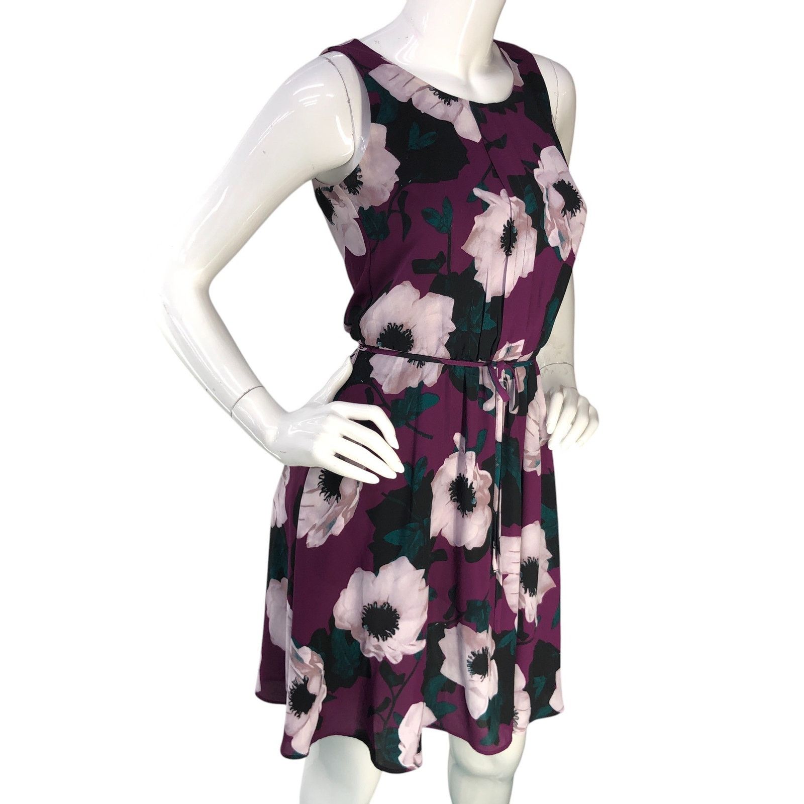 Banana Republic Banana Republic Sz XXSP Dress Sleeveless Floral Print Purple Size XXS / US 00 / IT 34 - 10 Thumbnail