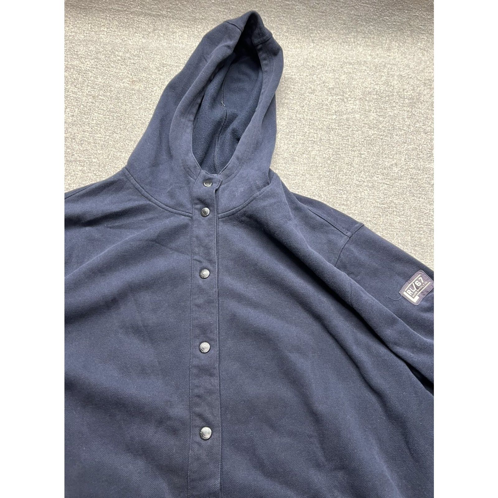 Polo Ralph Lauren VINTAGE Ralph Lauren Polo Jacket Camouflage 2XL Mens Snap Button Fleece Mid-Length RL-67 Abt Military Army Camouflage PM Mens Size US XXL / EU 58 / 5 - 2 Thumbnail