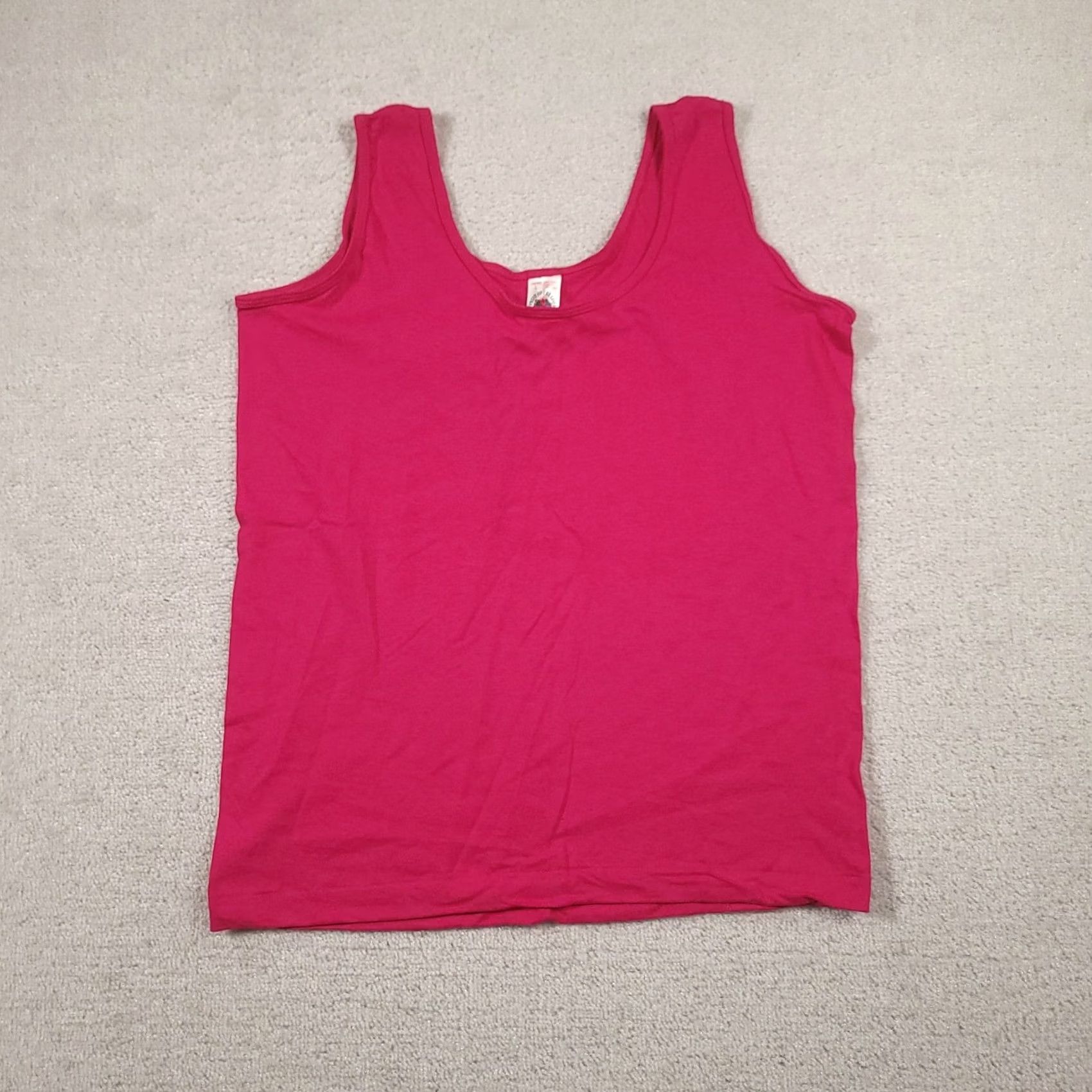 Fruit Of The Loom VINTAGE Fruit Of The Loom Tank Top L 100% Cotton Fuchsia Pink Womens 90s USA Tank Top 80s Theme Size L / US 10 / IT 46 - 2 Thumbnail
