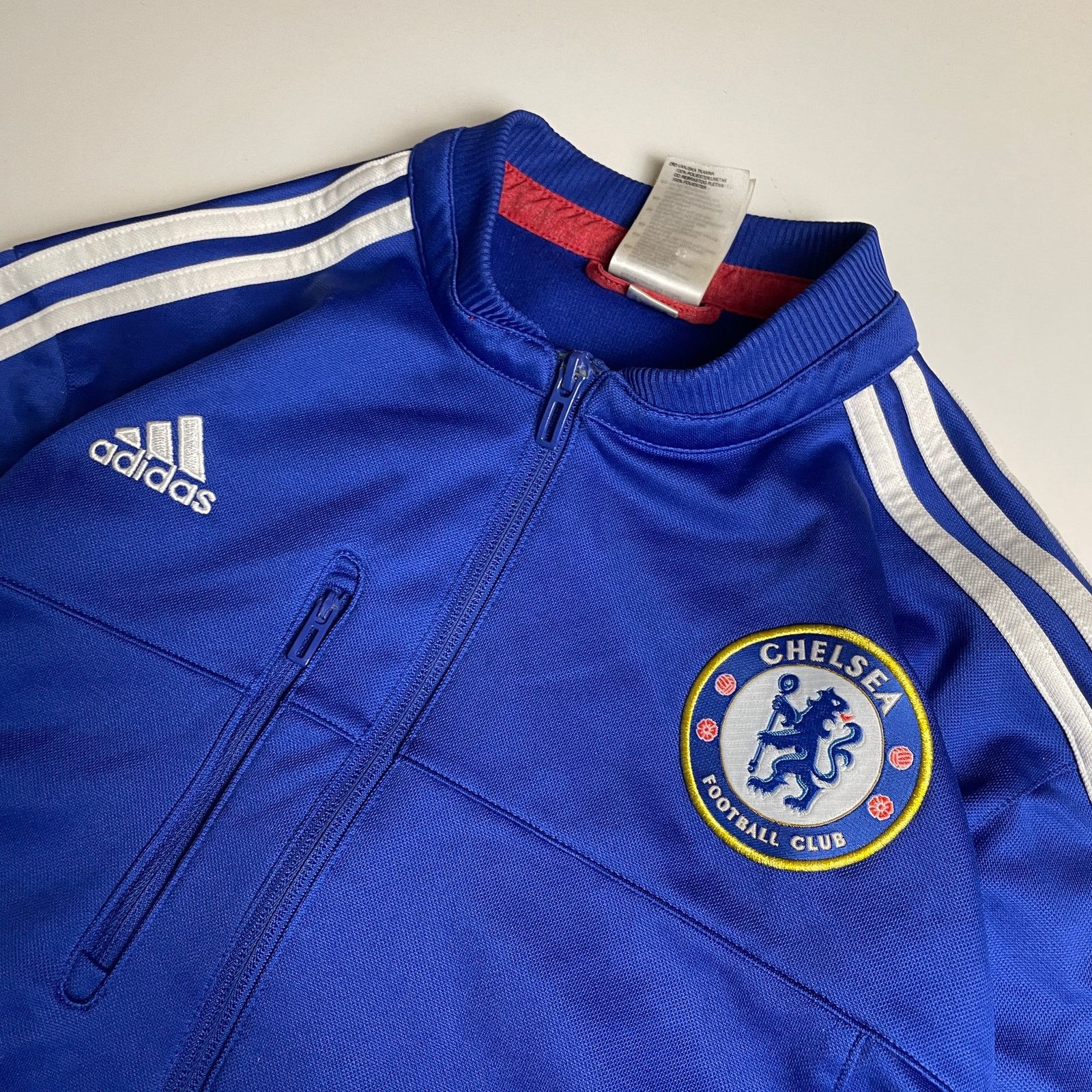 CHELSEA FC adidas ジップアップジャケット Adidas Chelsea Football Full Zip Track Soccer Stripe Jacket