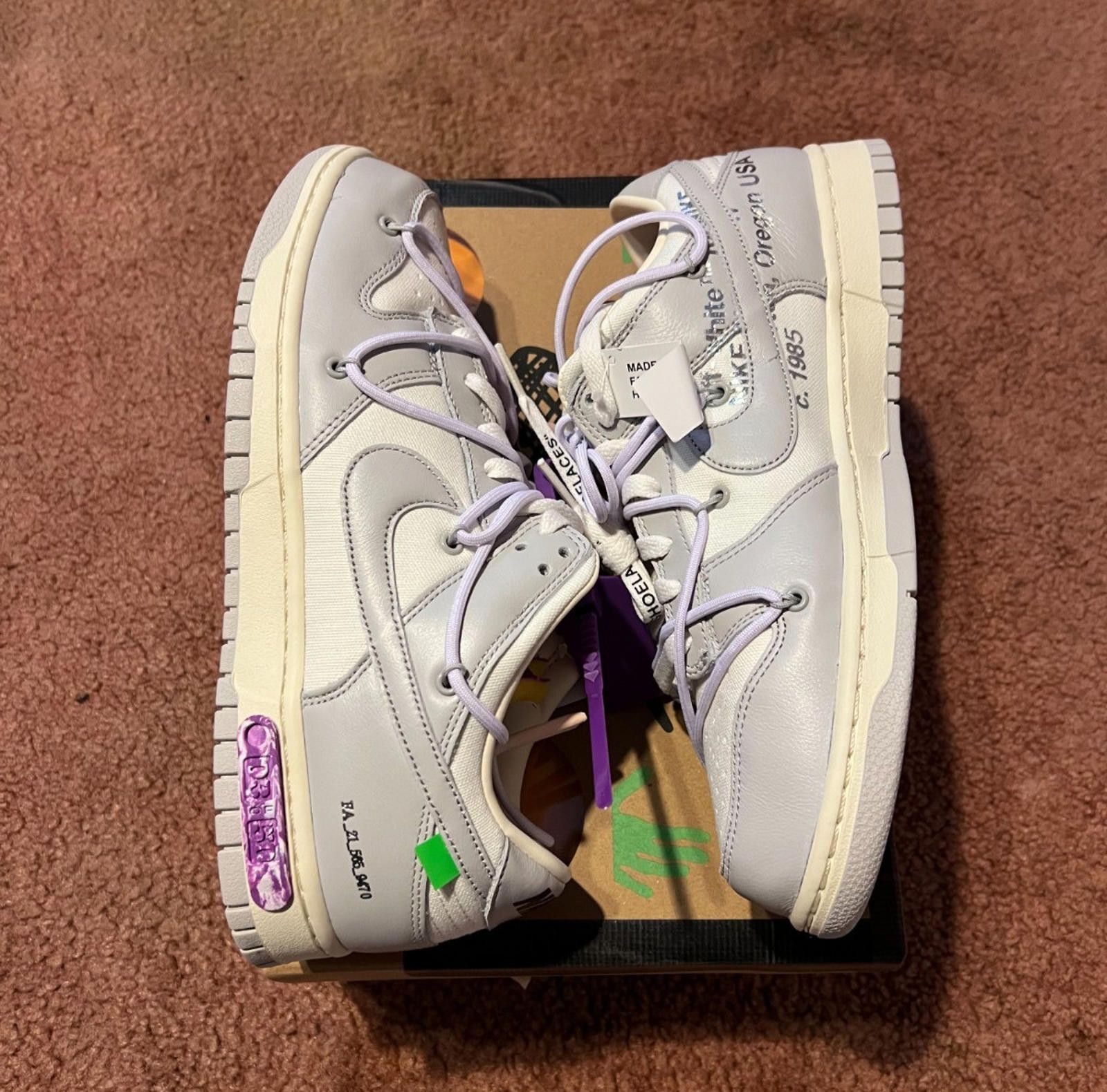 Nike 2021 Nike Off-White Dunk Low 03 of 50 DM1602 118 US10.5 Size US 10.5 / EU 43-44 - 1 Thumbnail