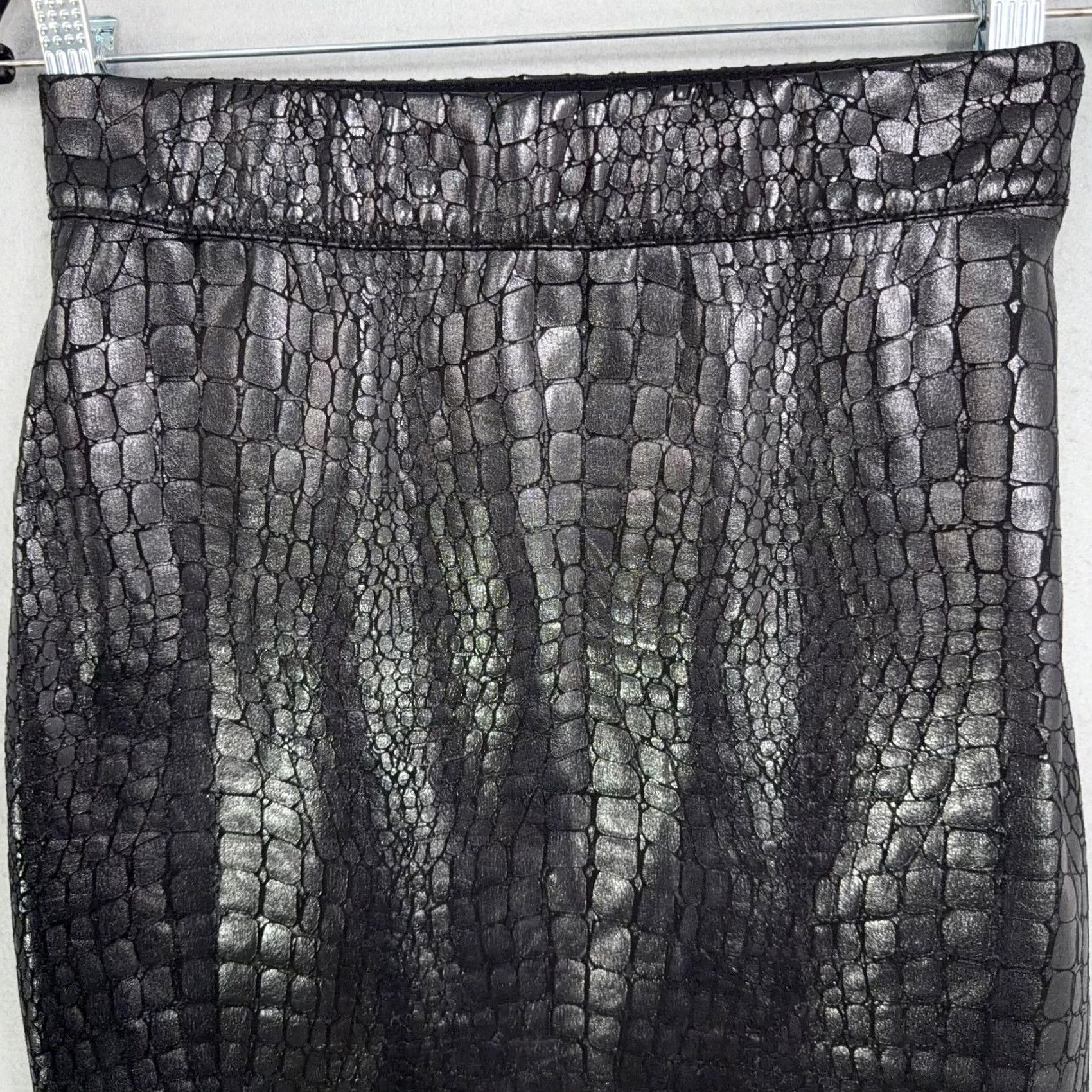 Brochu Walker Brochu Walker Skirt Womens Small Black Croc Embossed Faux Leather Pencil Office Size 28" / US 6 / IT 42 - 2 Thumbnail