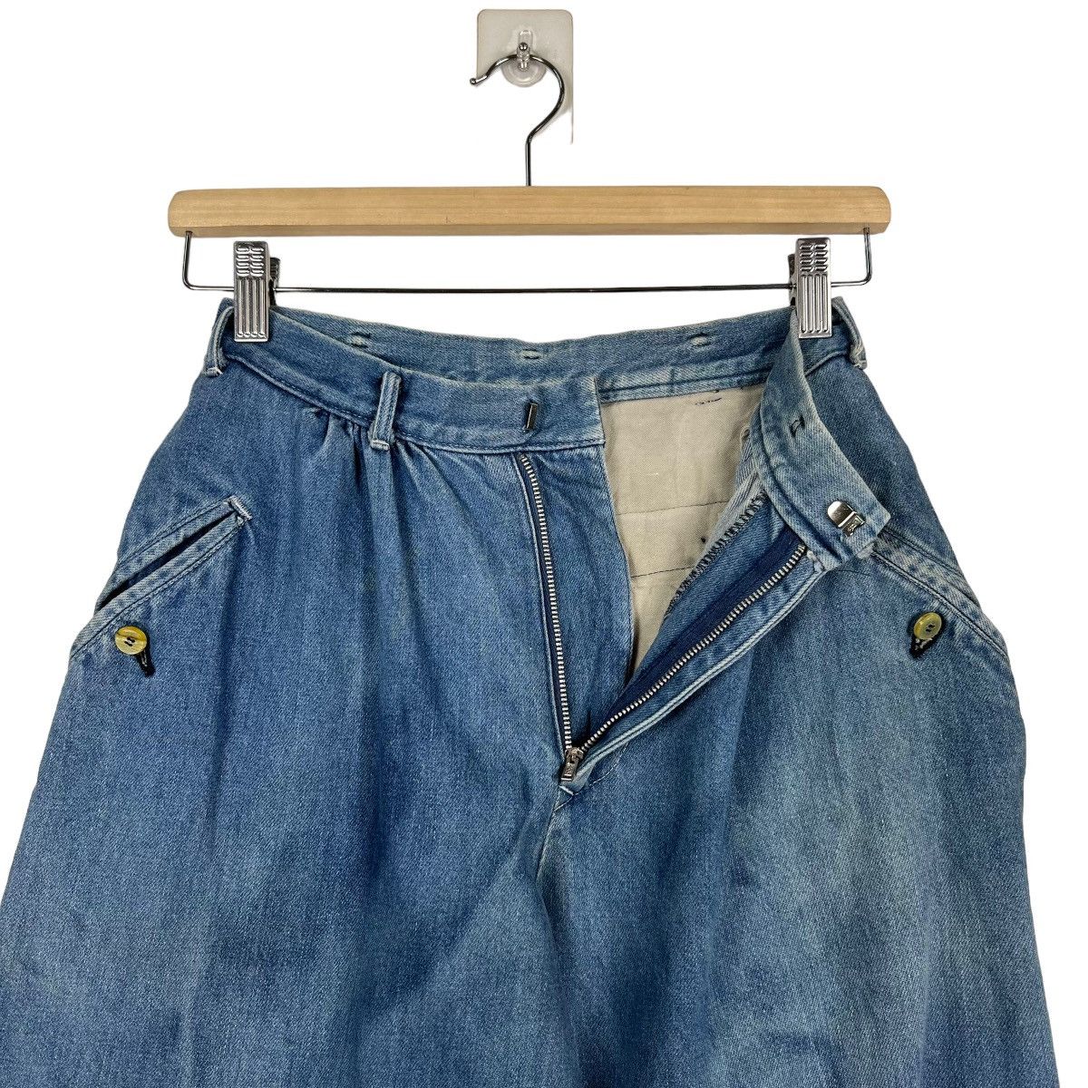 Yohji Yamamoto 🔥 VINTAGE 80s Y's YOHJI YAMAMOTO BAGGY DYED DENIM JEANS Size 26" / US 2 / IT 38 - 9 Thumbnail