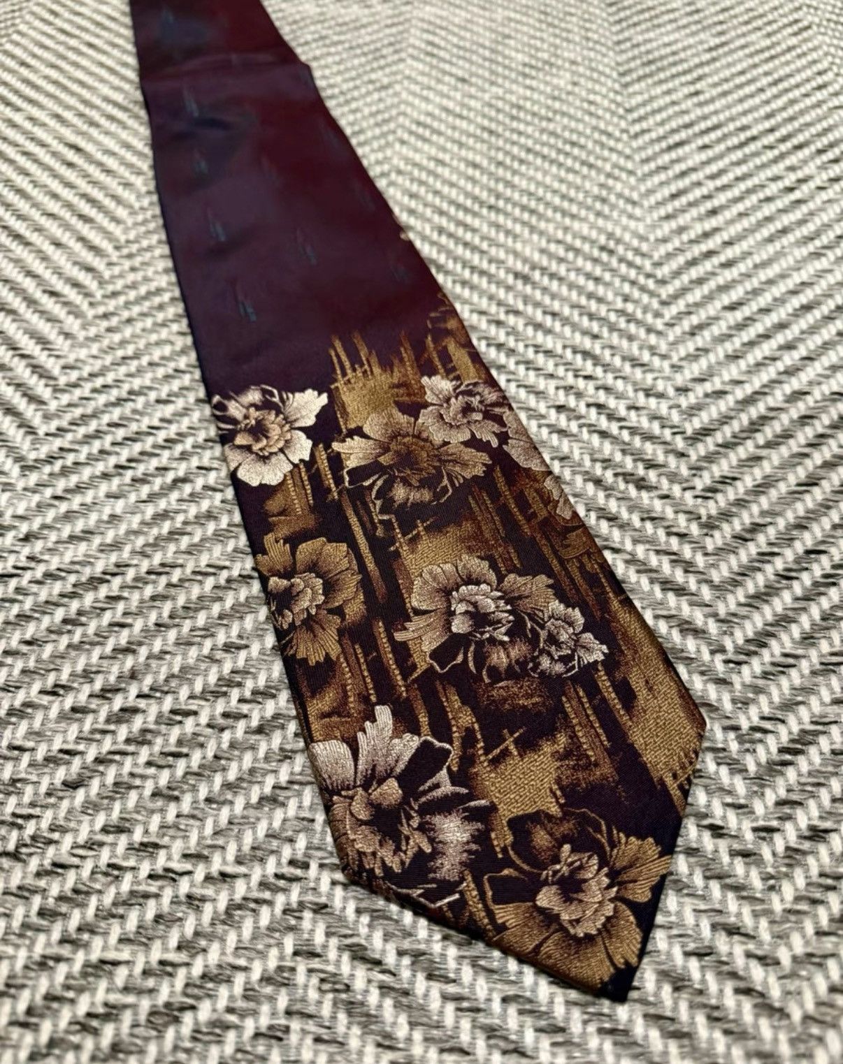 Jean Paul Gaultier Jean Paul Gaultier JPG Homme Burgundy Dark Pattern Tie K24 Size ONE SIZE - 1 Thumbnail