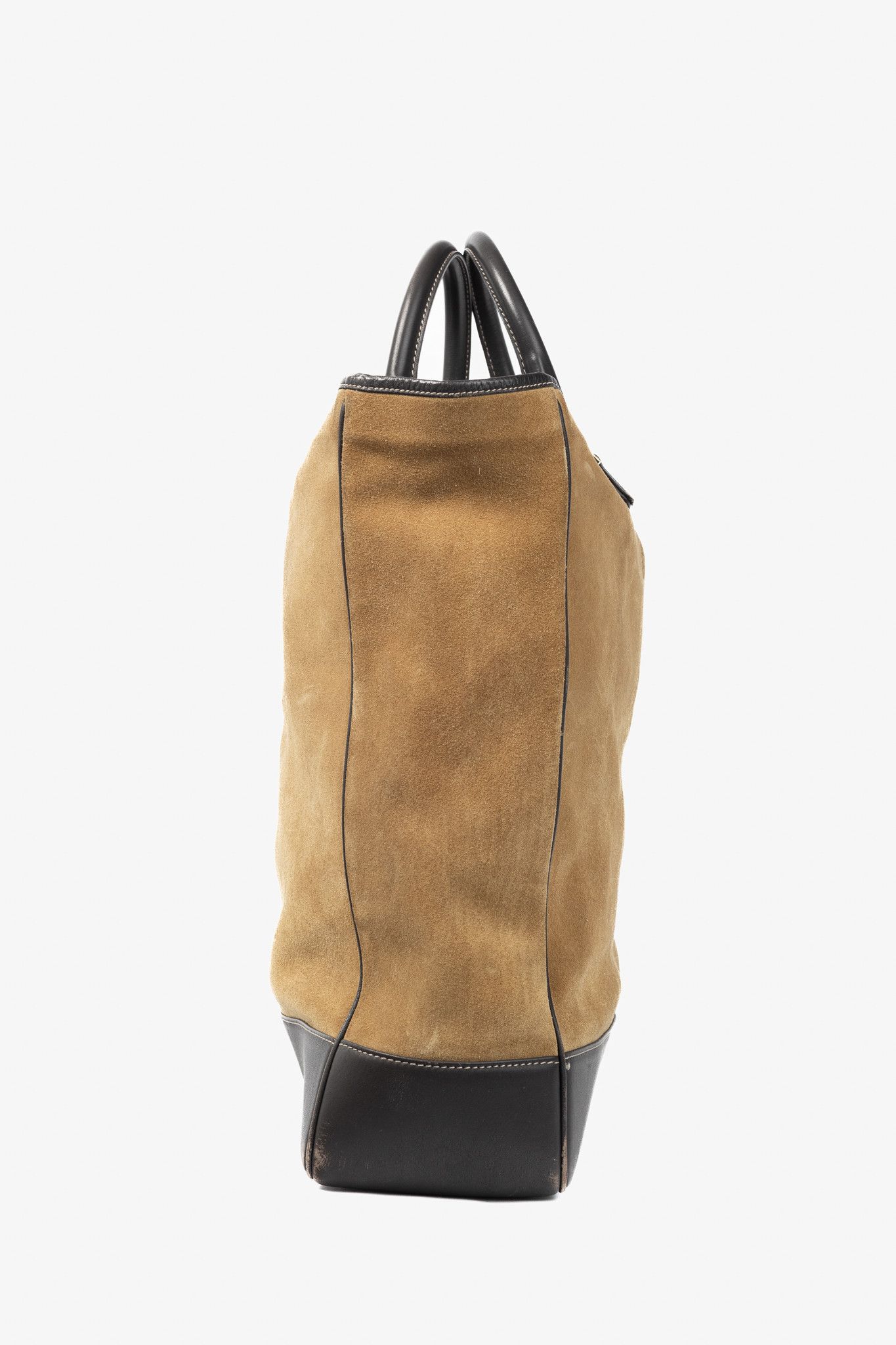 Loewe Loewe Amazona Oro Suede & Marron Leather Tote Bag Size ONE SIZE - 3 Thumbnail