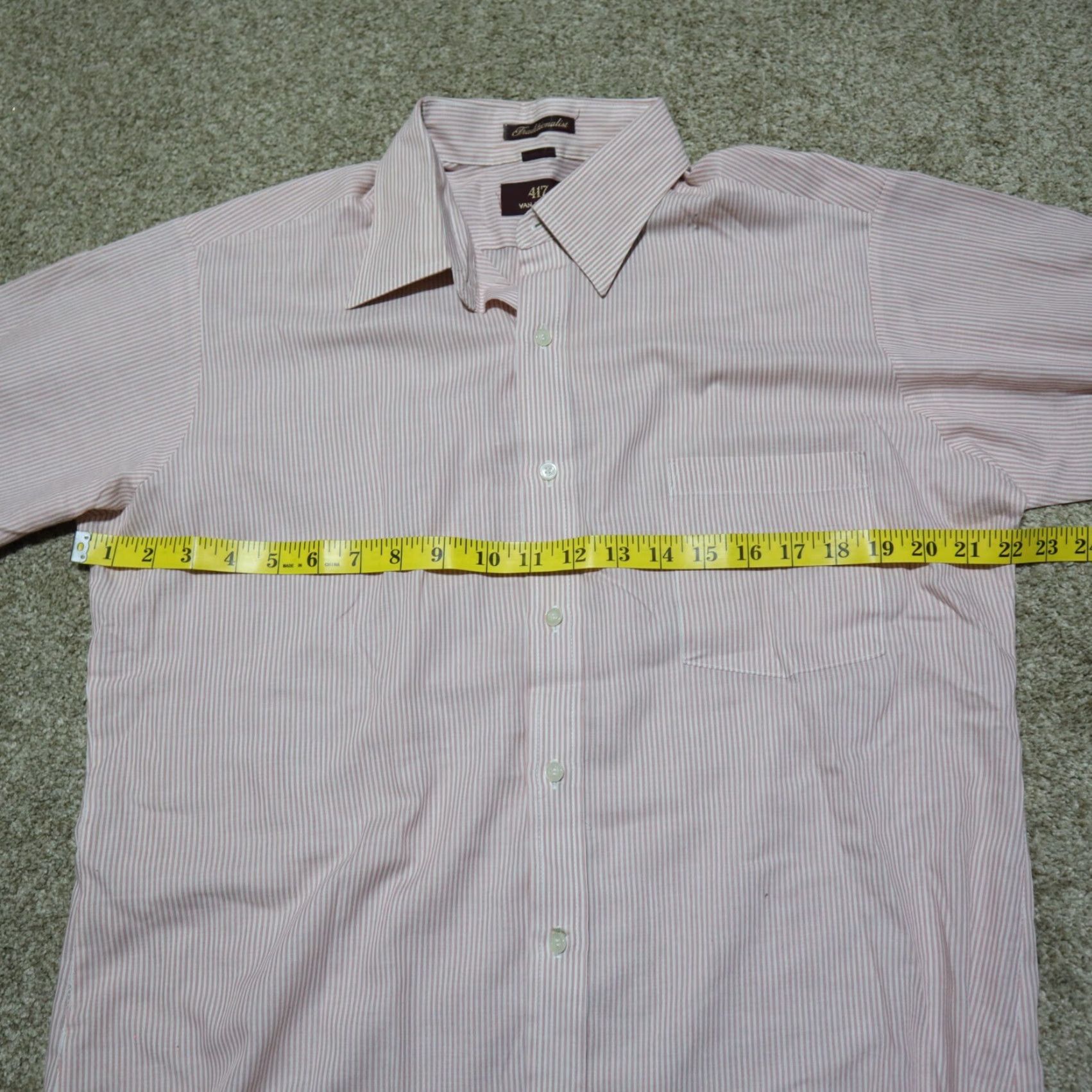 Van Heusen Vintage Van Heusen Dress Shirt Men 16 Red Striped Oxford Business Casual Regular Size 42R - 5 Thumbnail