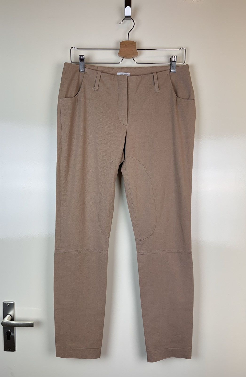 Brunello Cucinelli Brunello Cucinelli equestrian cotton beige trousers pants M Size 28" / US 6 / IT 42 - 1 Thumbnail