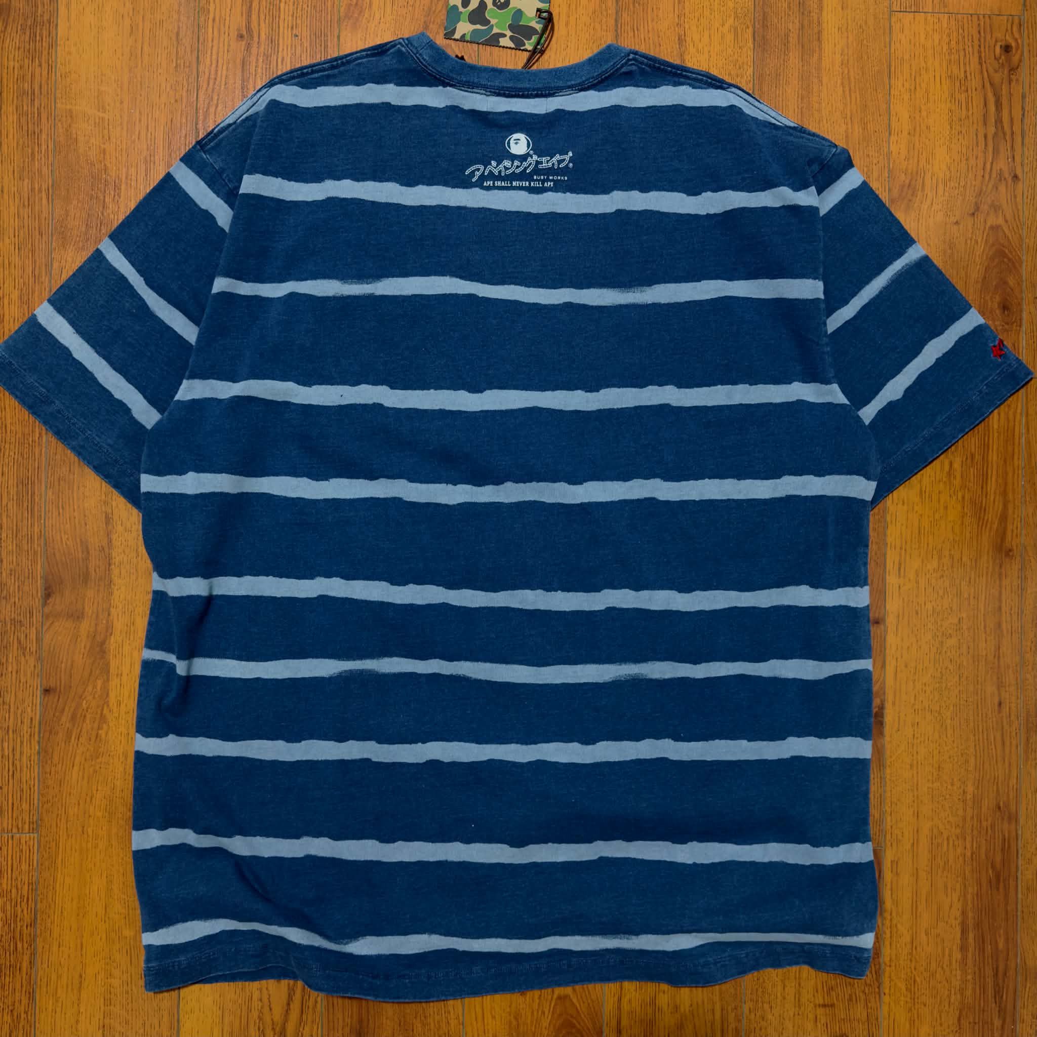 Bape BAPE Discharge Print Relaxed Fit Tee 'Light Indigo' Size US XXL / EU 58 / 5 - 2 Thumbnail
