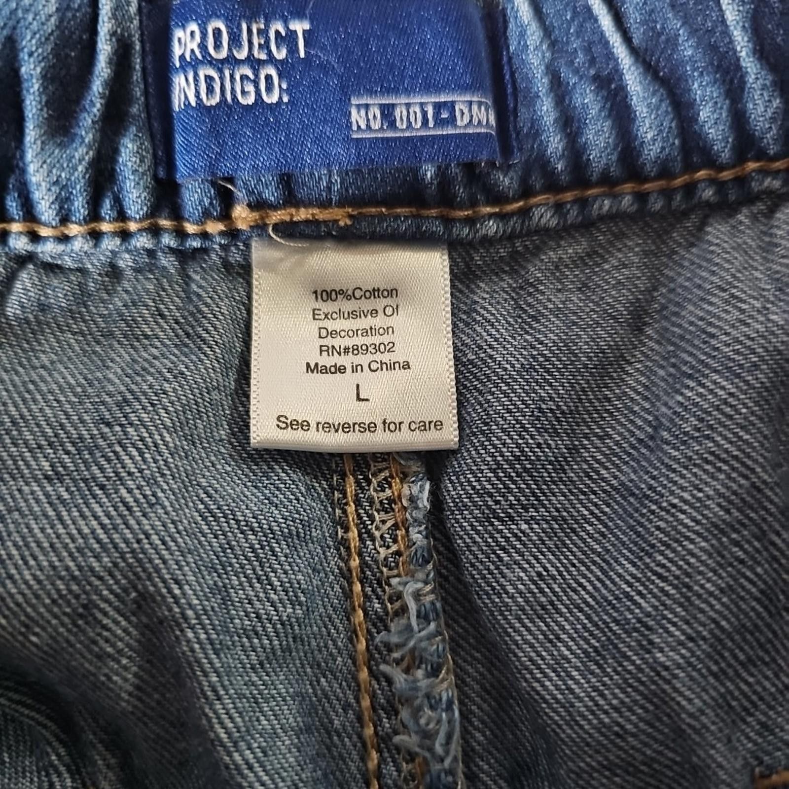 Other Project Indigo Sz L Denim Drawstring Shorts Size 36" / US 14 / IT 50 - 3 Thumbnail