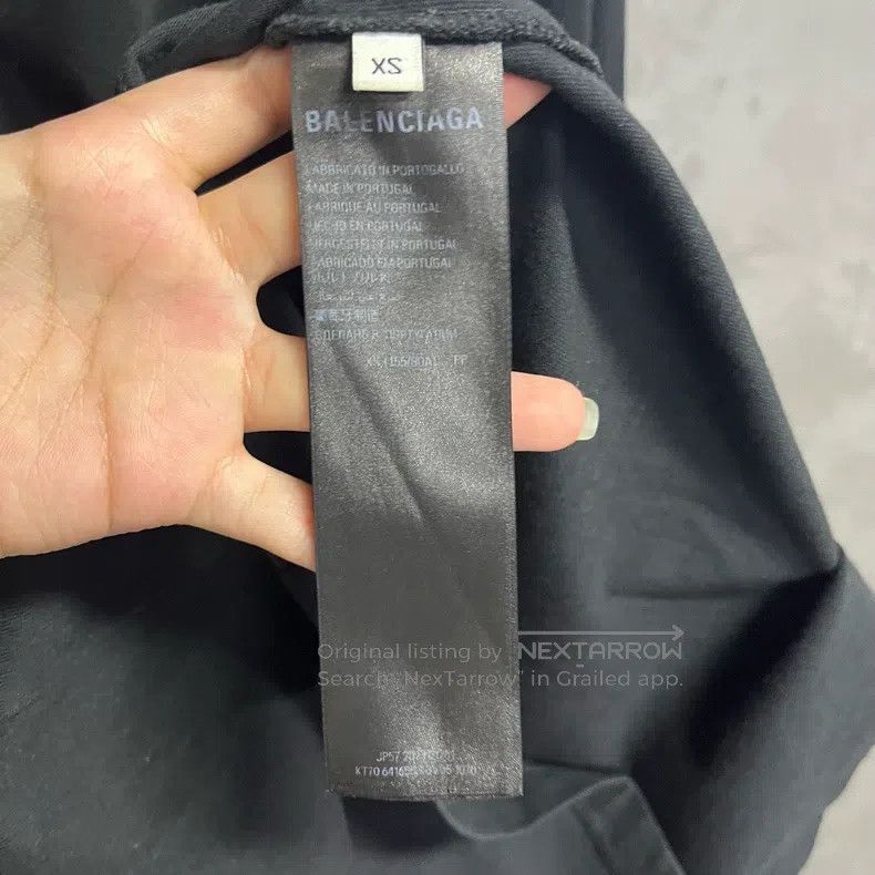 Balenciaga Balenciaga Black logo print flat knit short sleeve drop sh Size US XS / EU 42 / 0 - 5 Thumbnail
