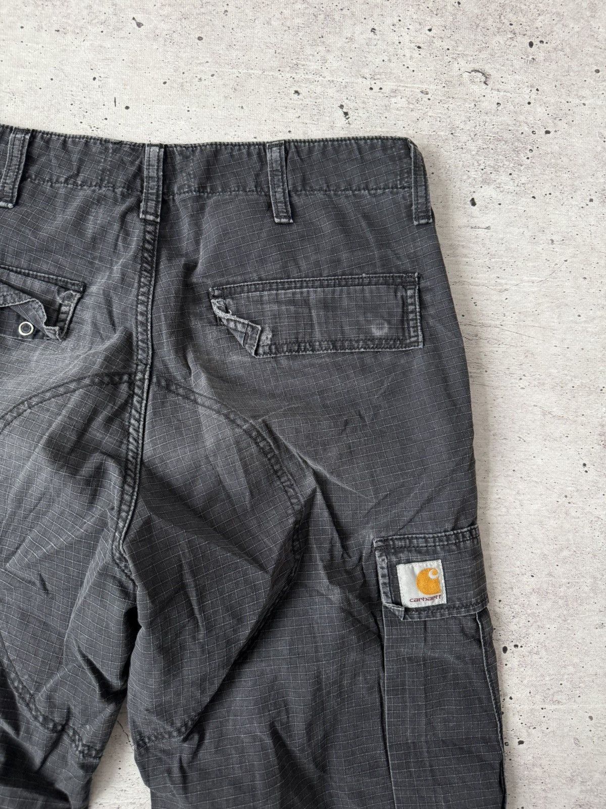 Carhartt Carhartt WIP Regular Cargo Pants Black Ripstop Faded Vintage Size US 30 / EU 46 - 9 Thumbnail