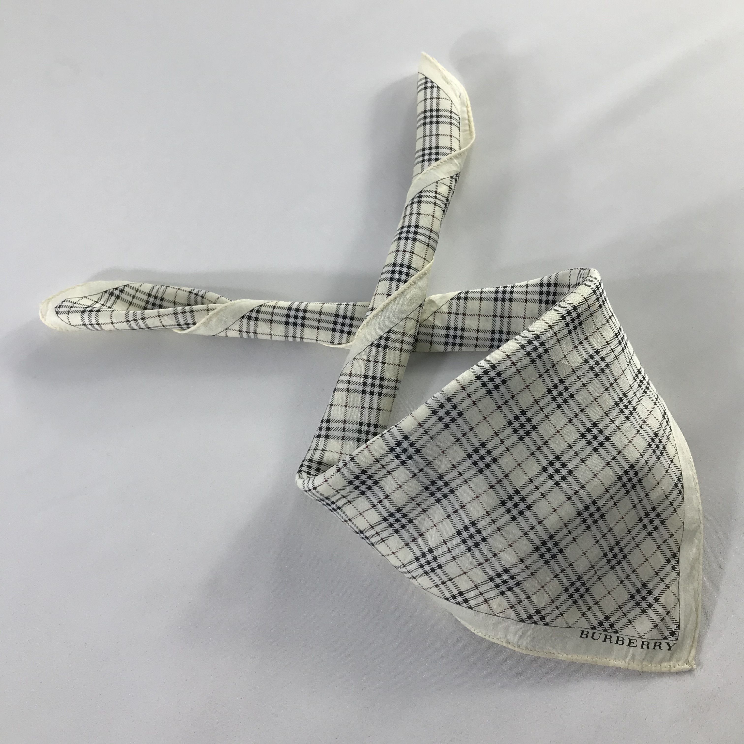 Burberry × Vintage Burberry Bandana / Handkerchief / Neckerchief - S580 Size ONE SIZE - 4 Thumbnail