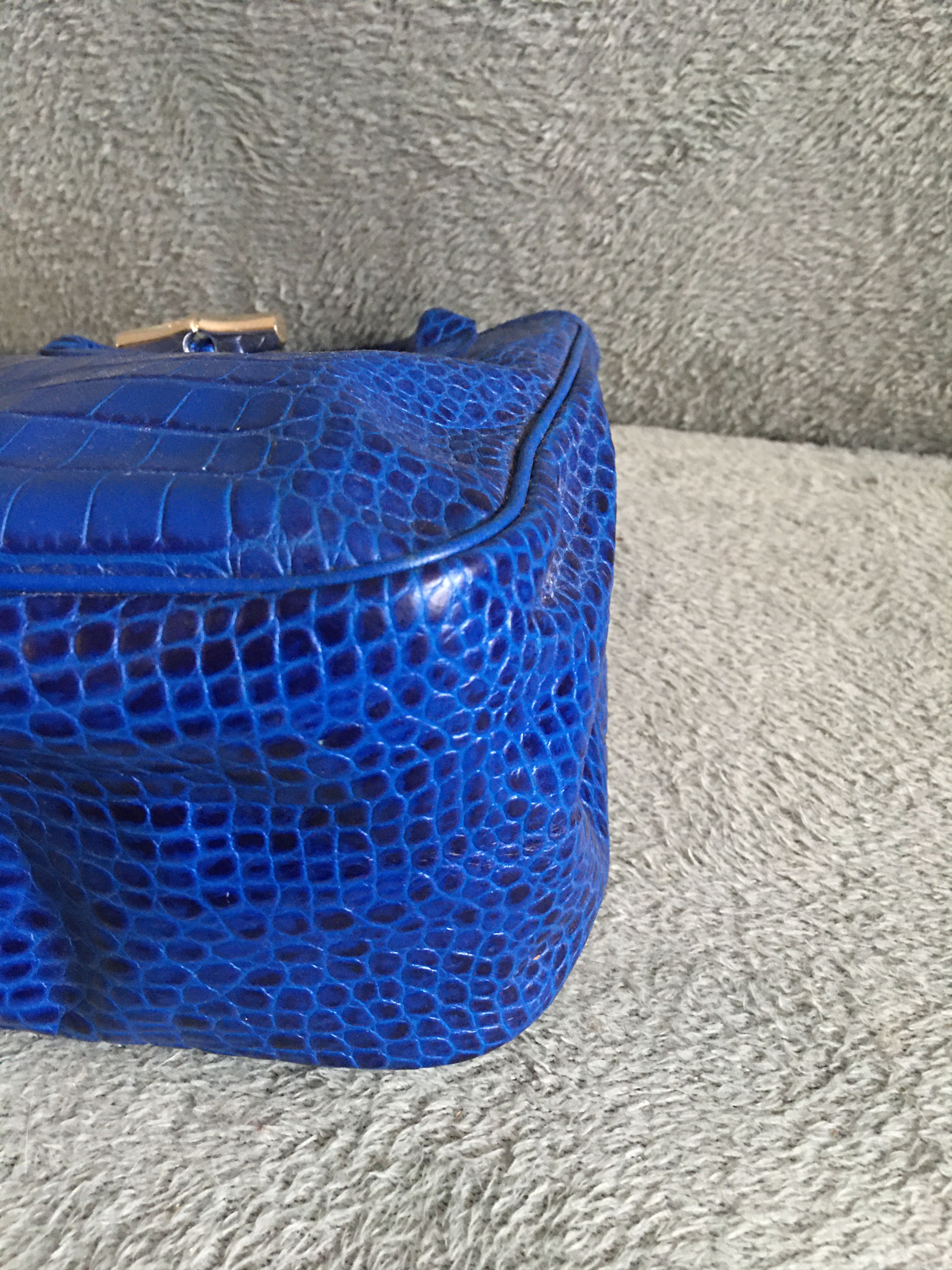 Longchamp LONGCHAMP Roseau Crocodile Embossed Leather Bag Handbag Size ONE SIZE - 9 Thumbnail