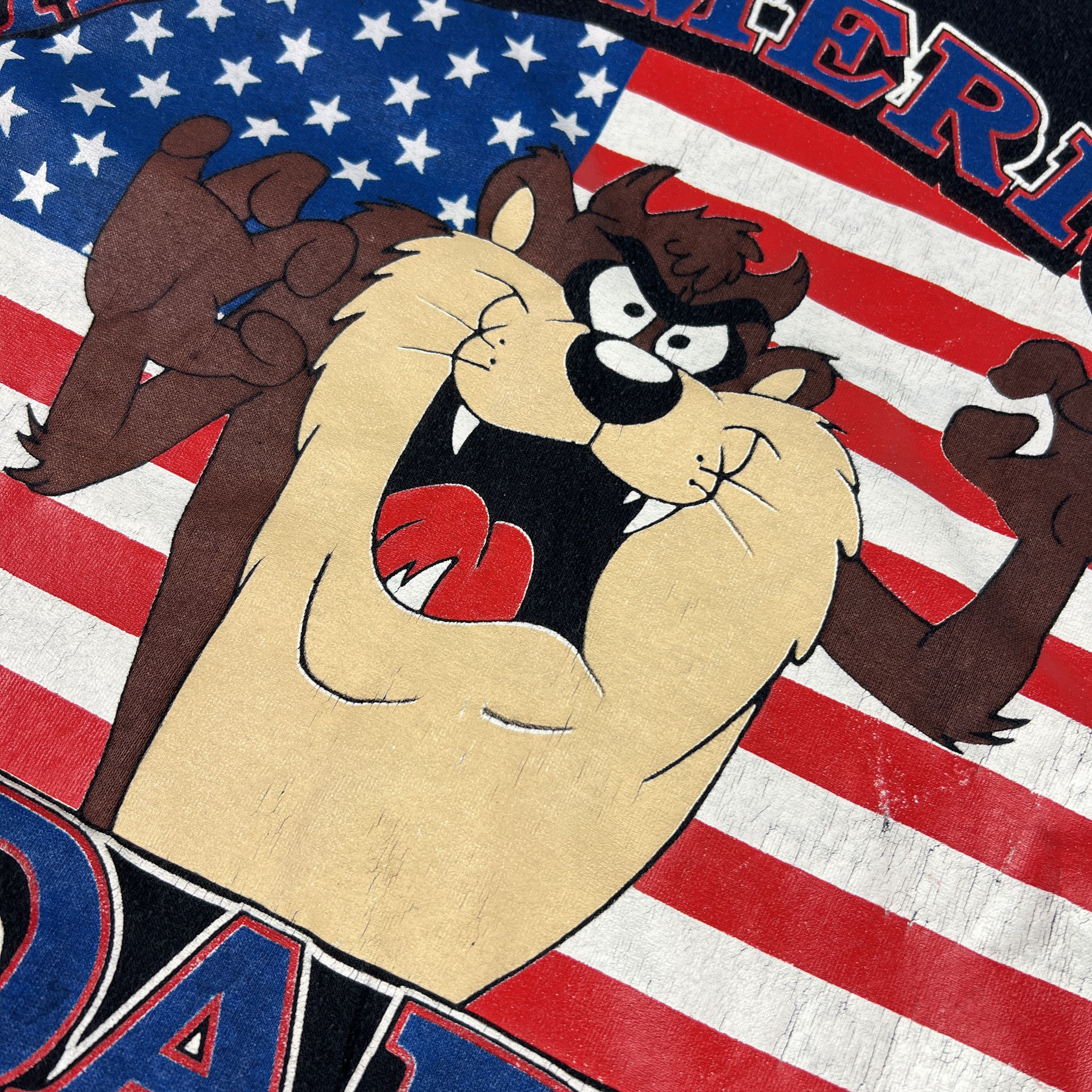 Vintage × Warner Bros VTG 90s Taz American Dad Shirt Faded Single Stitch Tee Size US M / EU 48-50 / 2 - 6 Thumbnail