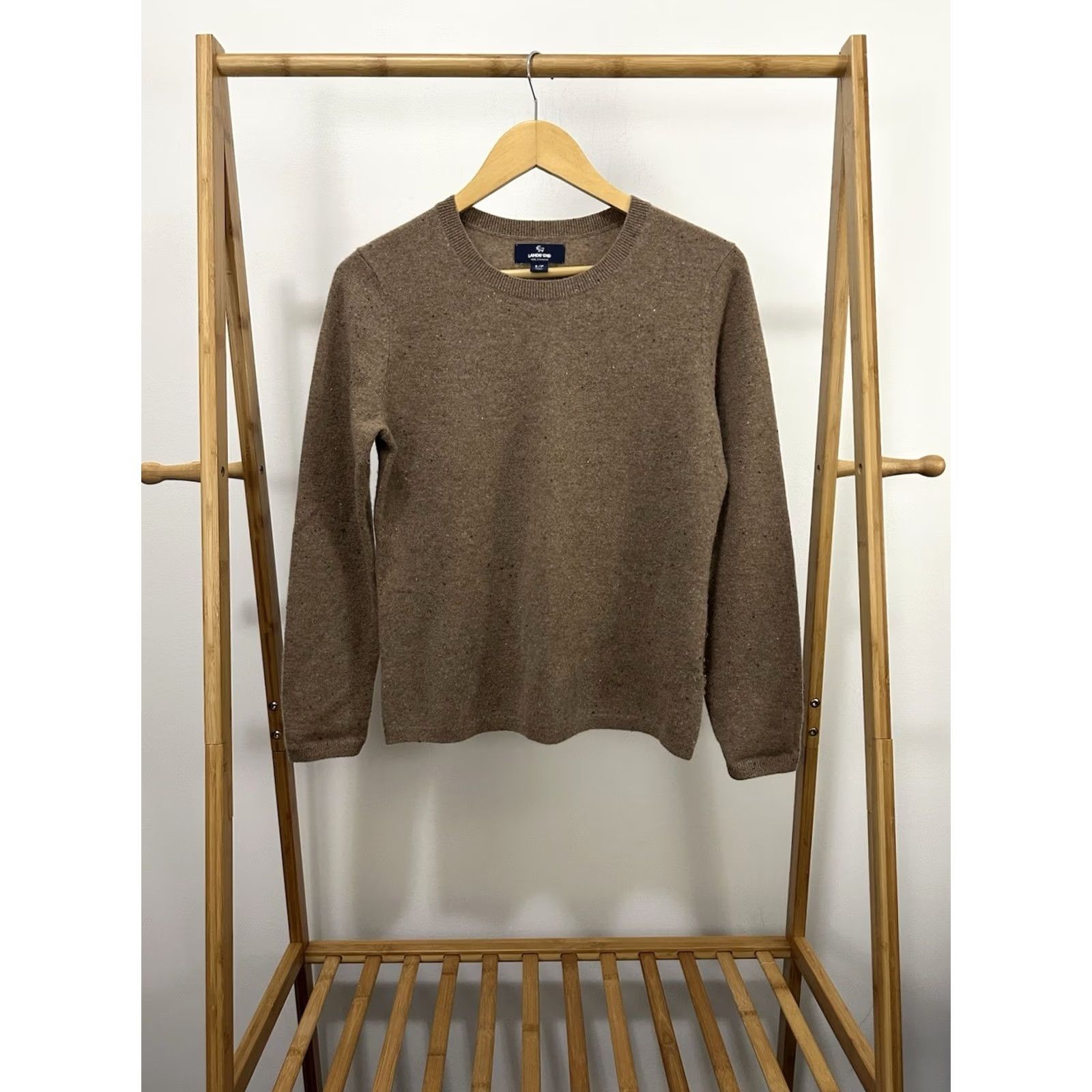 Lands' End Lands' End Women's Cashmere Heather Brown Pullover Light Sweater Top Size S Size S / US 4 / IT 40 - 2 Thumbnail