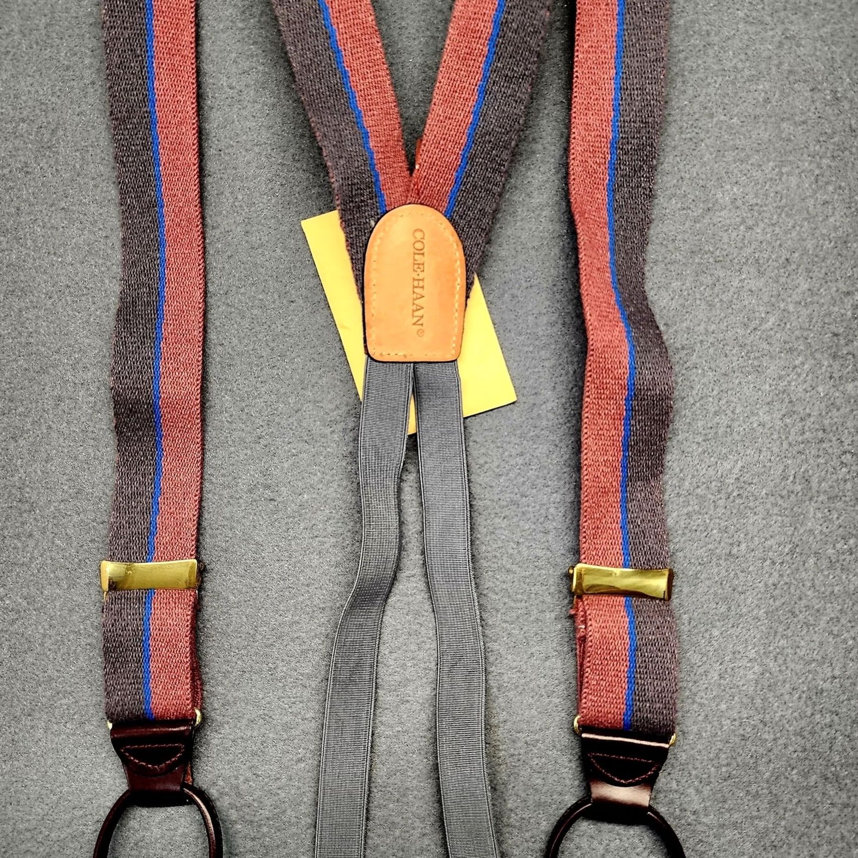 Cole Haan Cole Haan Suspenders Black Burgundy Blue Men's Suspender Button Pack Included Size ONE SIZE - 3 Thumbnail