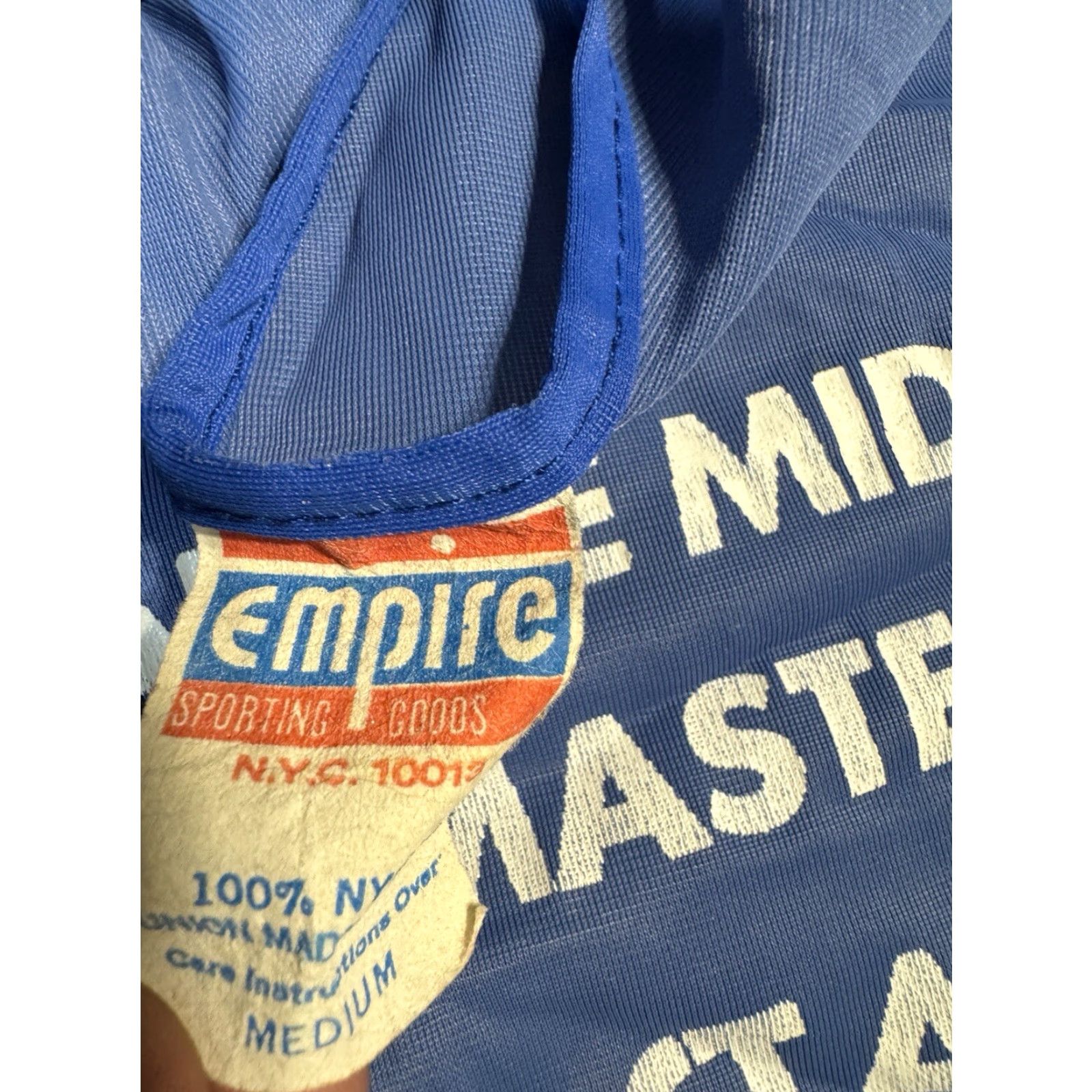 Vintage VINTAGE Empire State Games New York Blue Nylon Athletic Tank Top Shirt 1983 Empire Sporting Goods S/M Blue 1980s Womens/Mens? Size US S / EU 44-46 / 1 - 4 Thumbnail