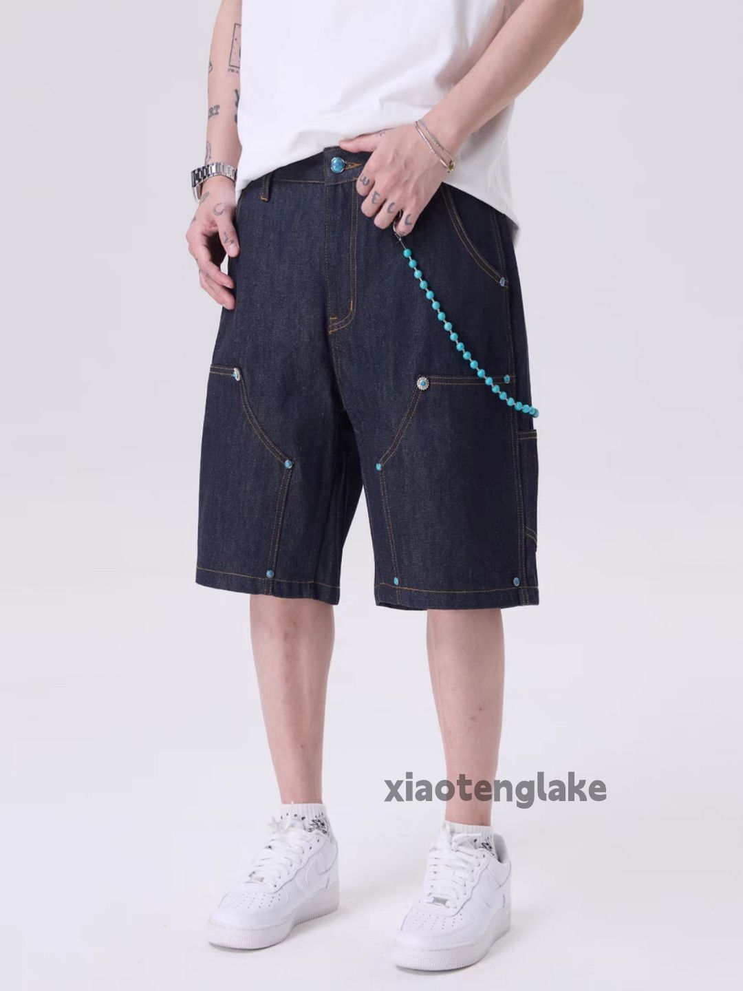 Vintage Unisex outdoor utility loose baggy carpenter cargo shorts Size US 36 / EU 52 - 6 Thumbnail