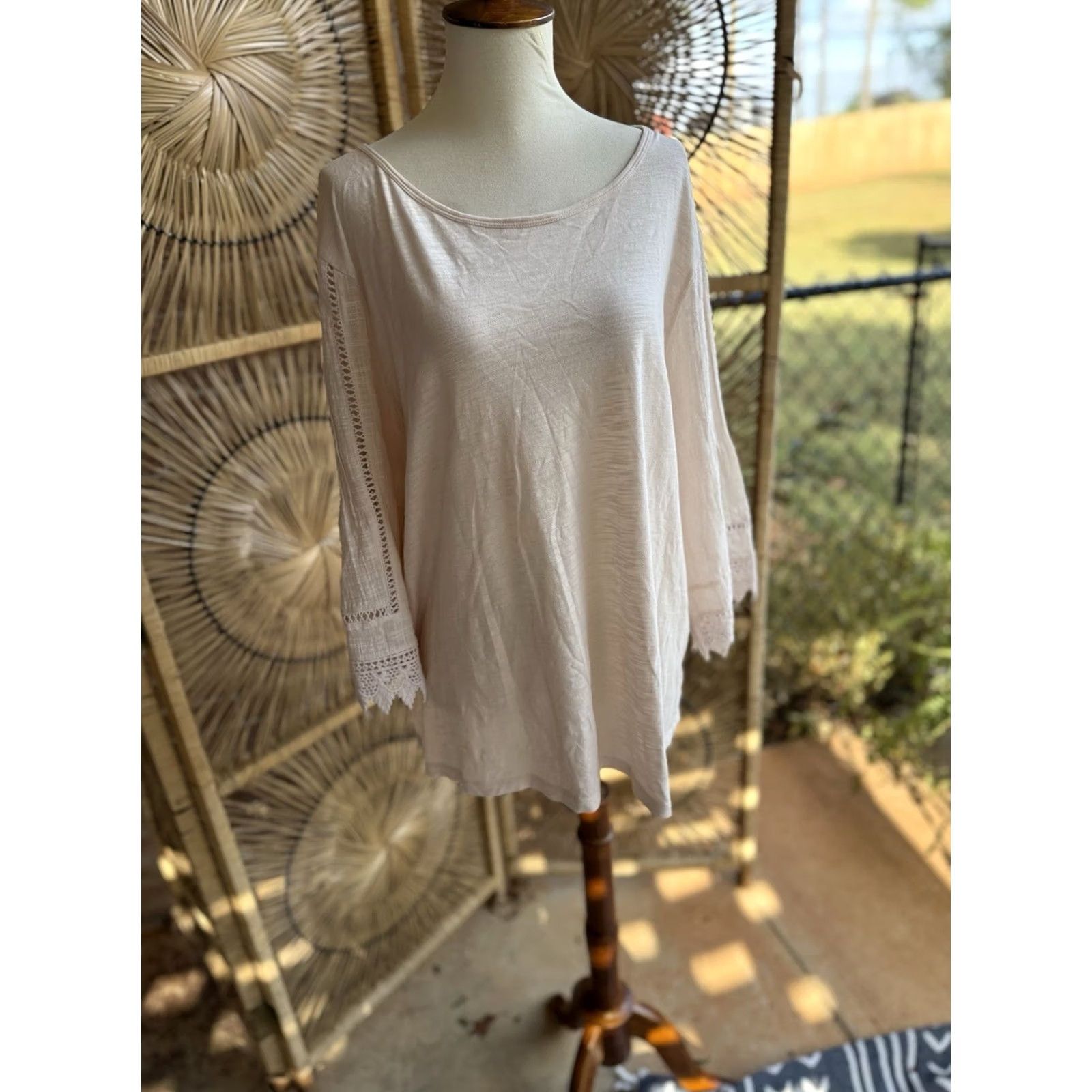 J. Jill VINTAGE? j jill Large Light Pink Boho Blouse Top Women L EUC Size L / US 10 / IT 46 - 3 Thumbnail