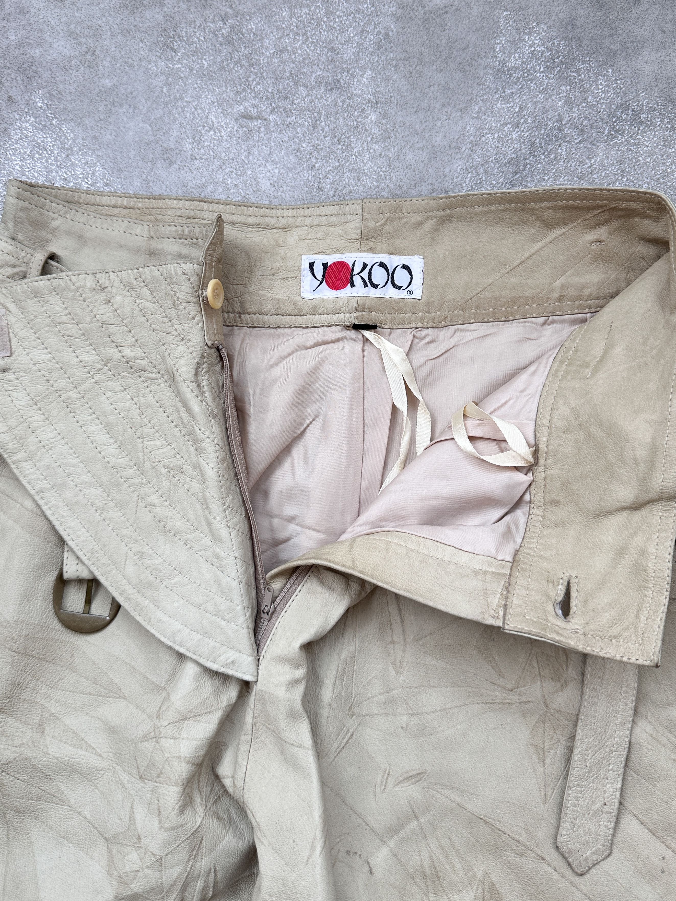 Leather Vintage Leather Japanese Beige Pants Size 28" / US 6 / IT 42 - 5 Thumbnail