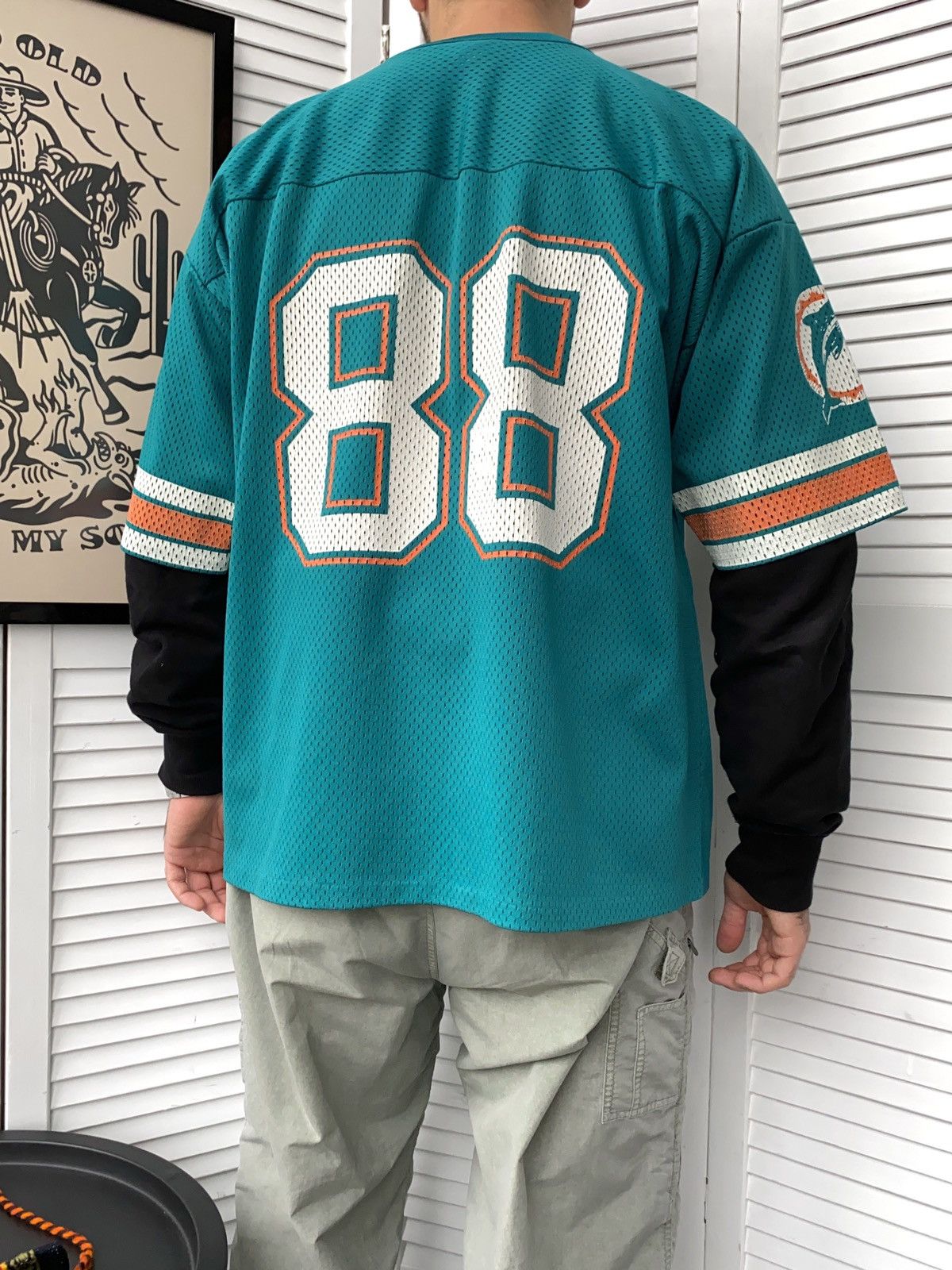 Logo 7 × NFL × Vintage Vintage 90s Miami Dolphins #88 Mike Gesicki Logo7 NFL Jersey Size US XL / EU 56 / 4 - 9 Thumbnail
