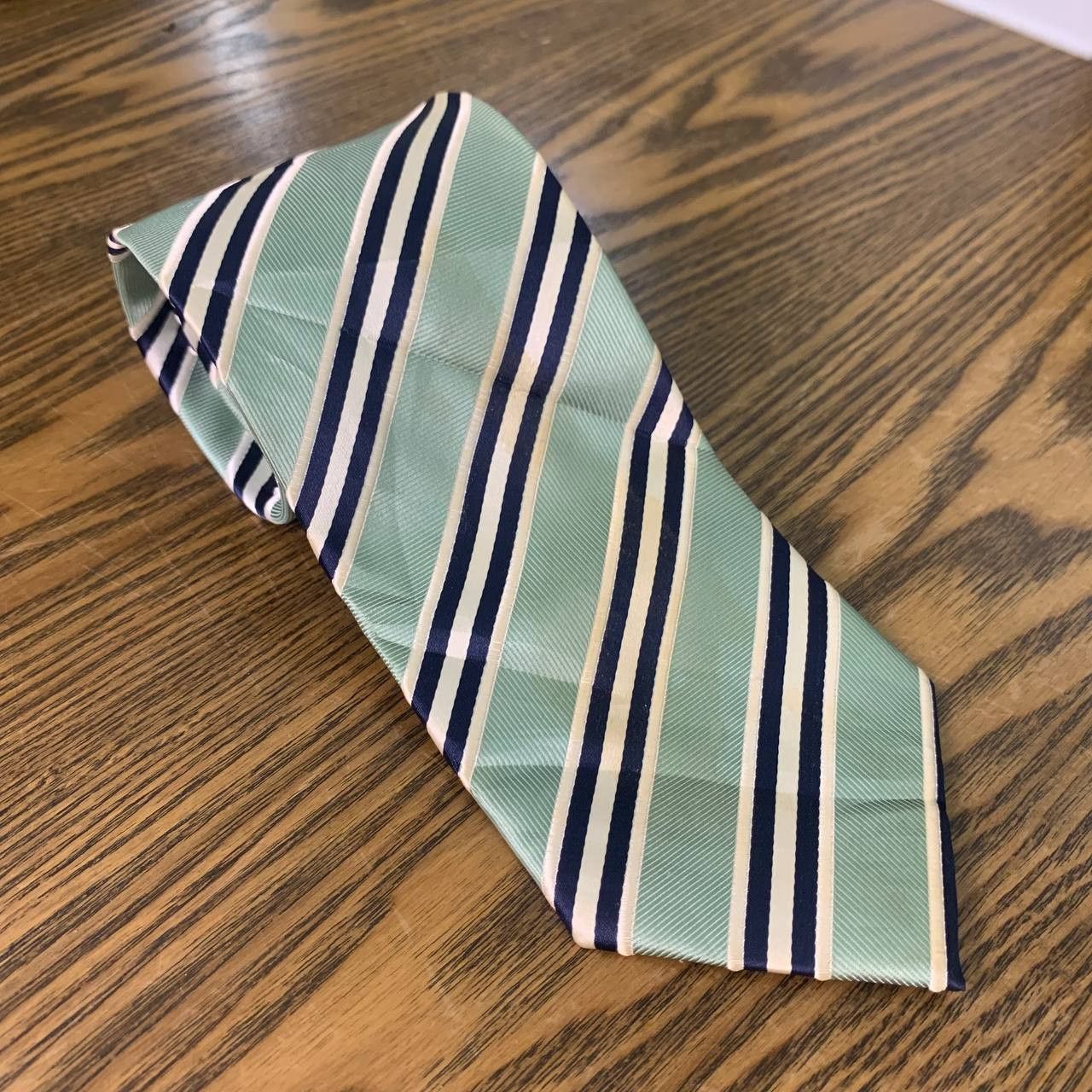 Covington Covington Lime Green & Navy Blue striped Necktie Size ONE SIZE - 1 Thumbnail