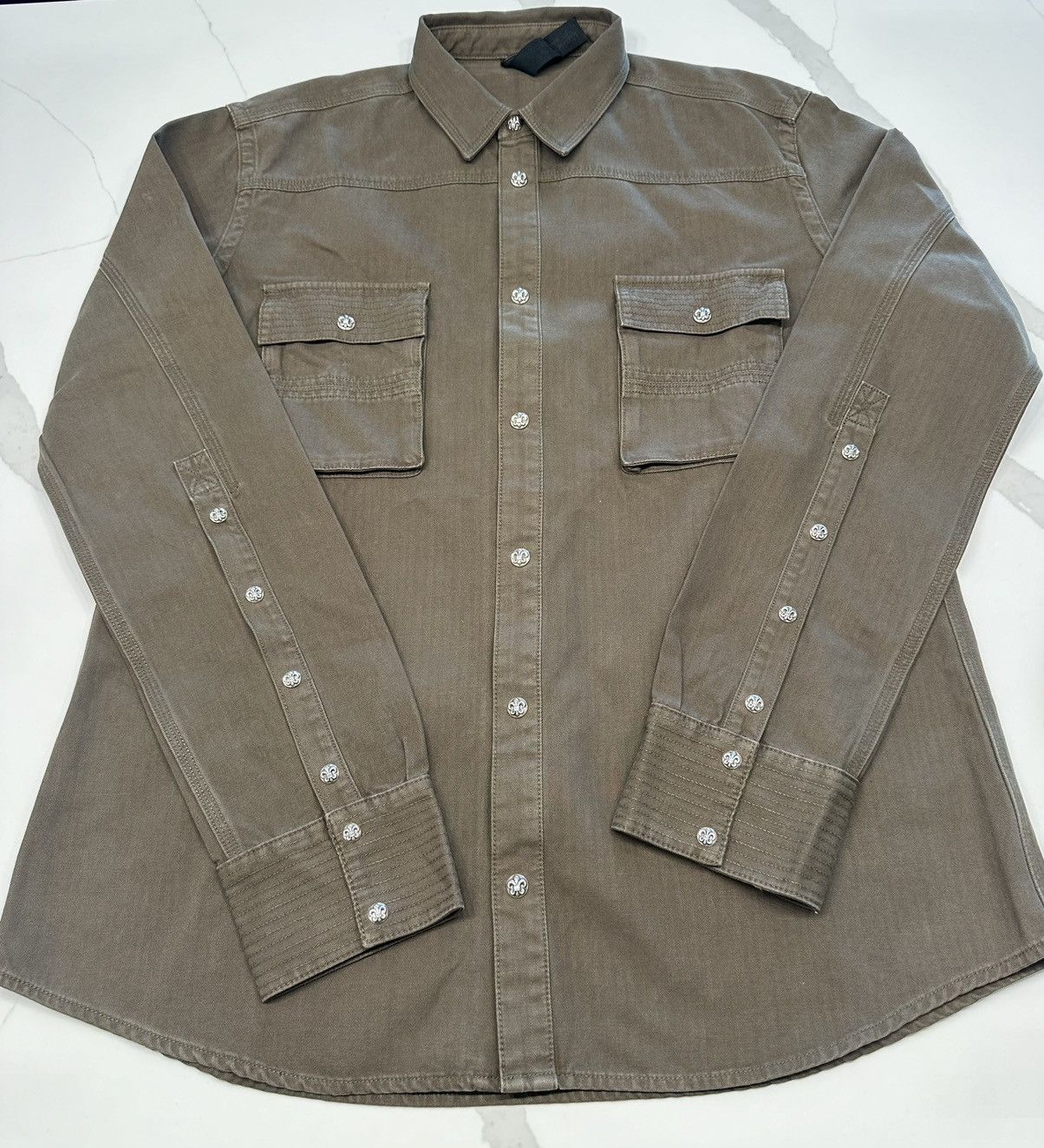 Chrome Hearts 🔥Chrome Hearts Silver Button M65 Jacket with Fleur Patches🔥 Size US XL / EU 56 / 4 - 1 Thumbnail